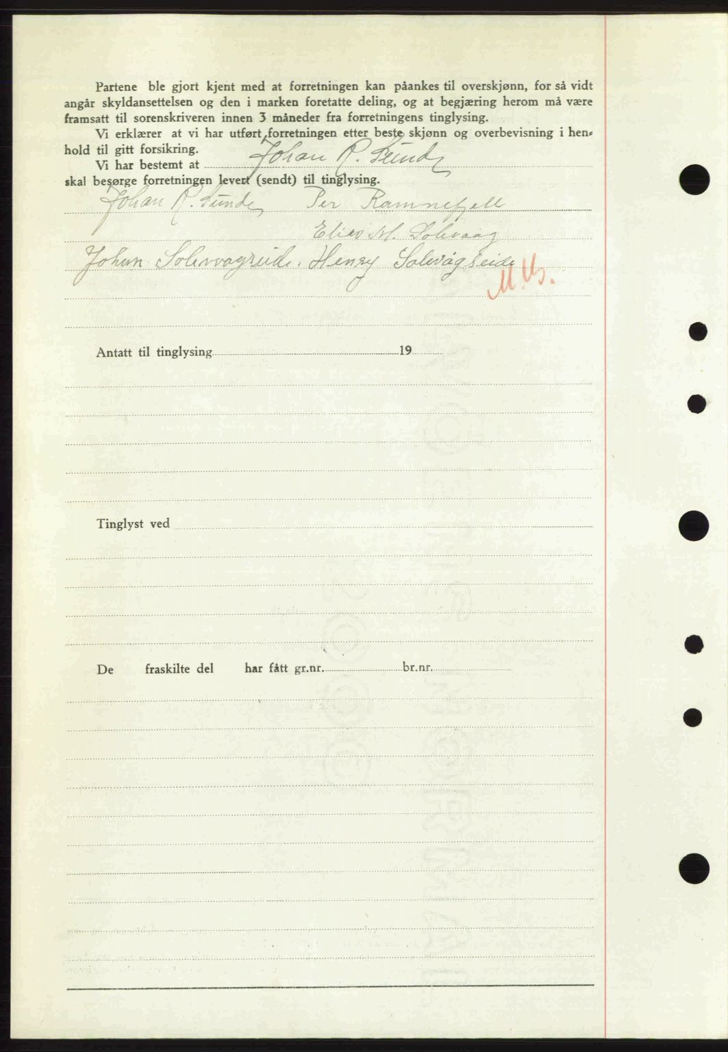 Nordre Sunnmøre sorenskriveri, AV/SAT-A-0006/1/2/2C/2Ca: Mortgage book no. A26, 1947-1948, Diary no: : 2115/1947