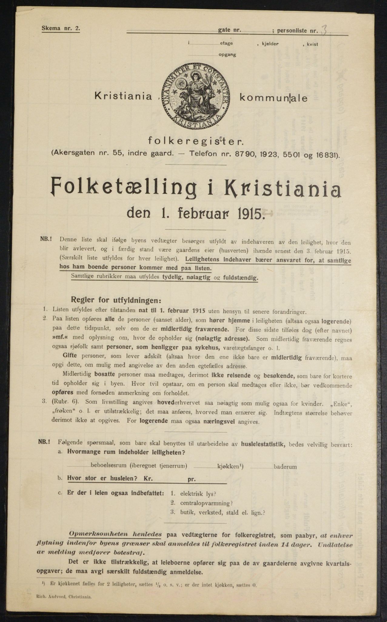 OBA, Municipal Census 1915 for Kristiania, 1915, p. 64255