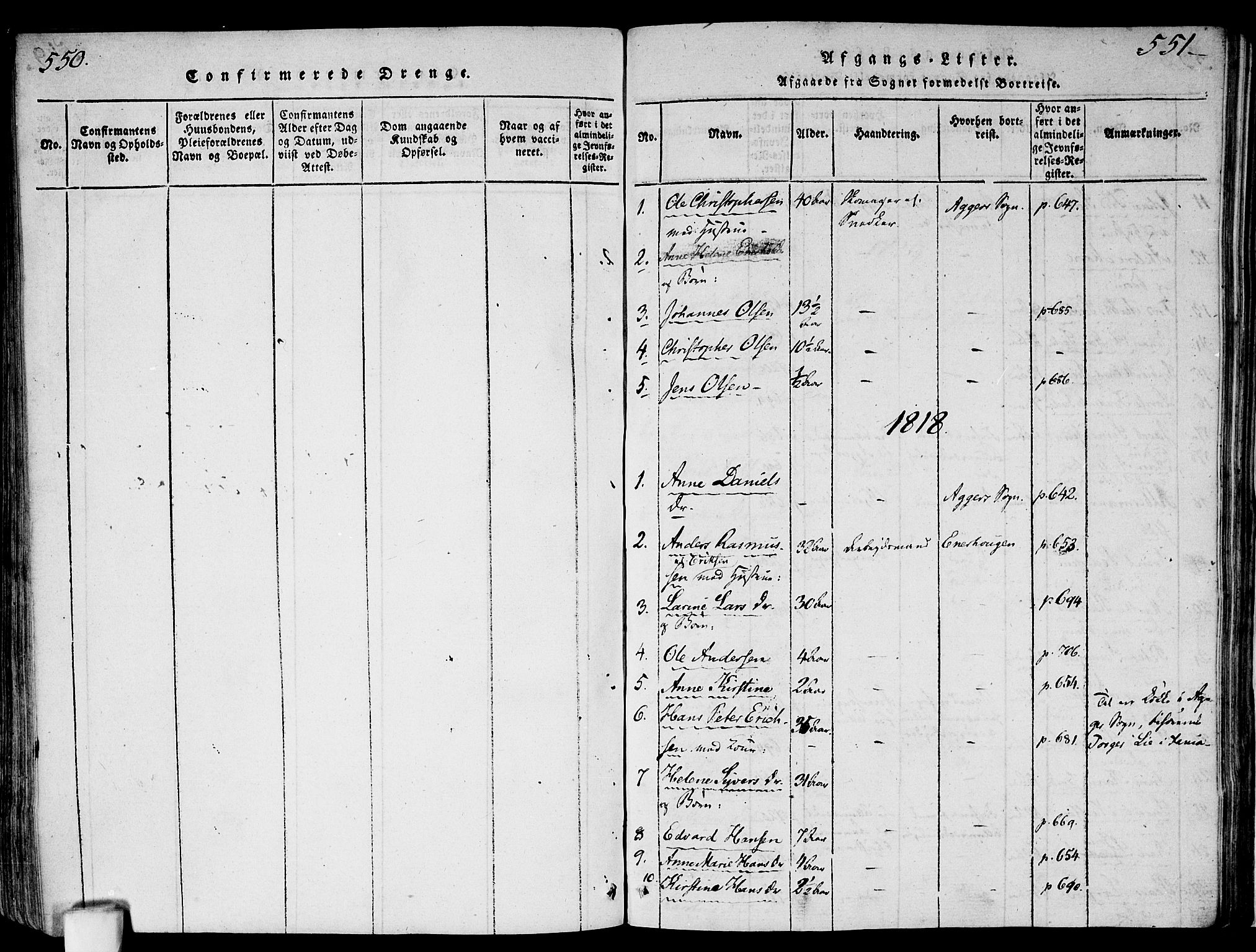 Gamlebyen prestekontor Kirkebøker, AV/SAO-A-10884/F/Fa/L0002: Parish register (official) no. 2, 1817-1829, p. 550-551