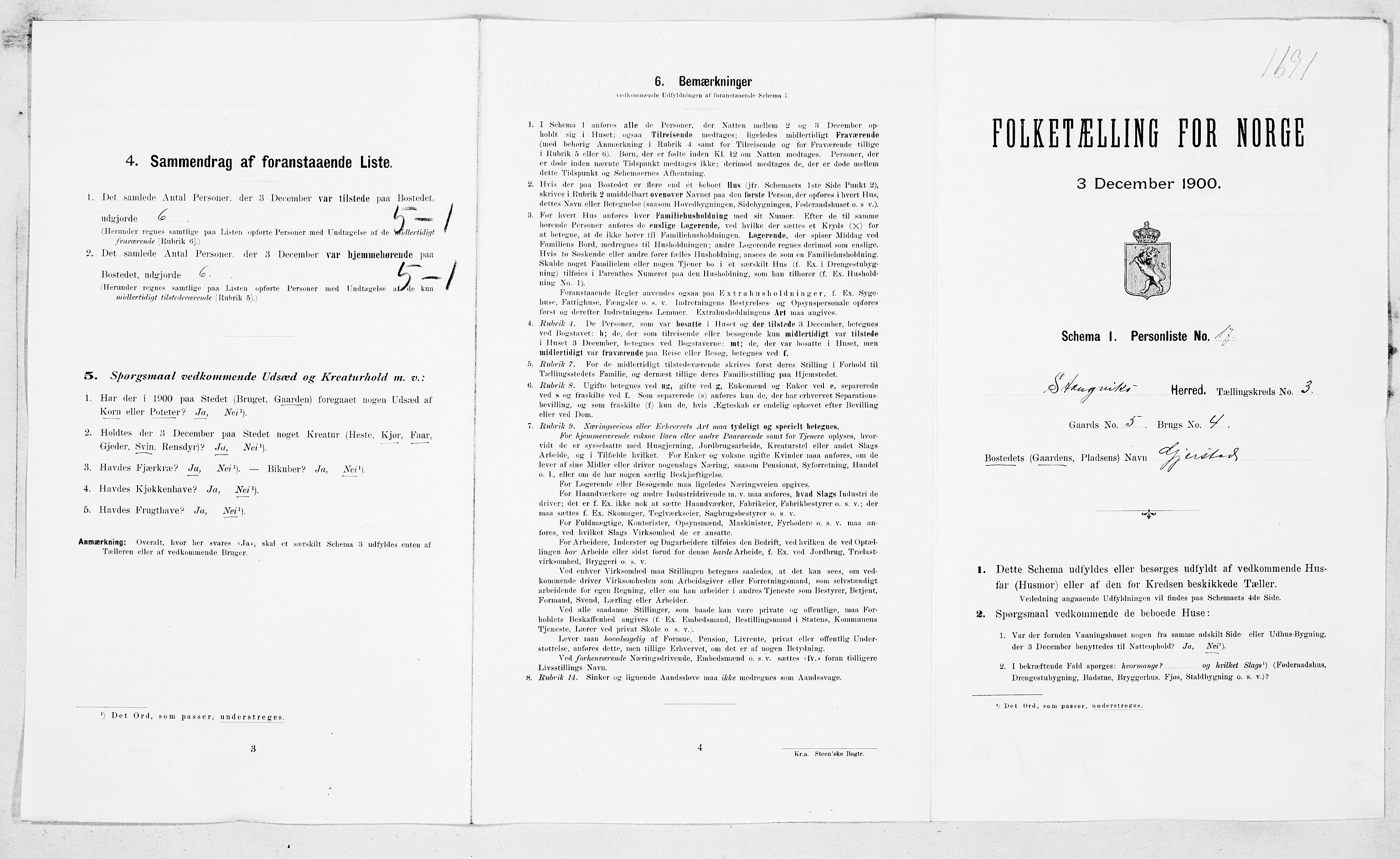 SAT, 1900 census for Stangvik, 1900, p. 24
