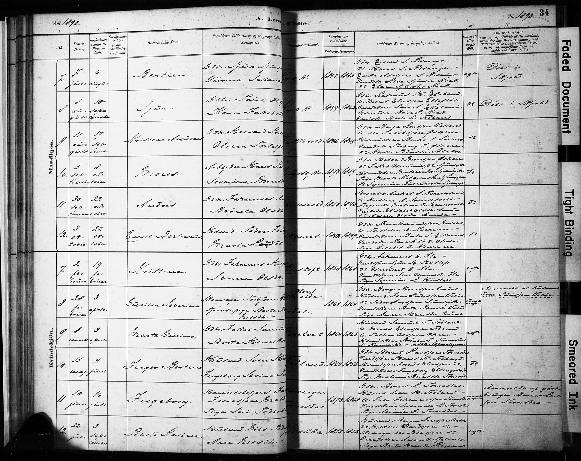 Skjold sokneprestkontor, AV/SAST-A-101847/H/Ha/Haa/L0009: Parish register (official) no. A 9, 1882-1898, p. 34