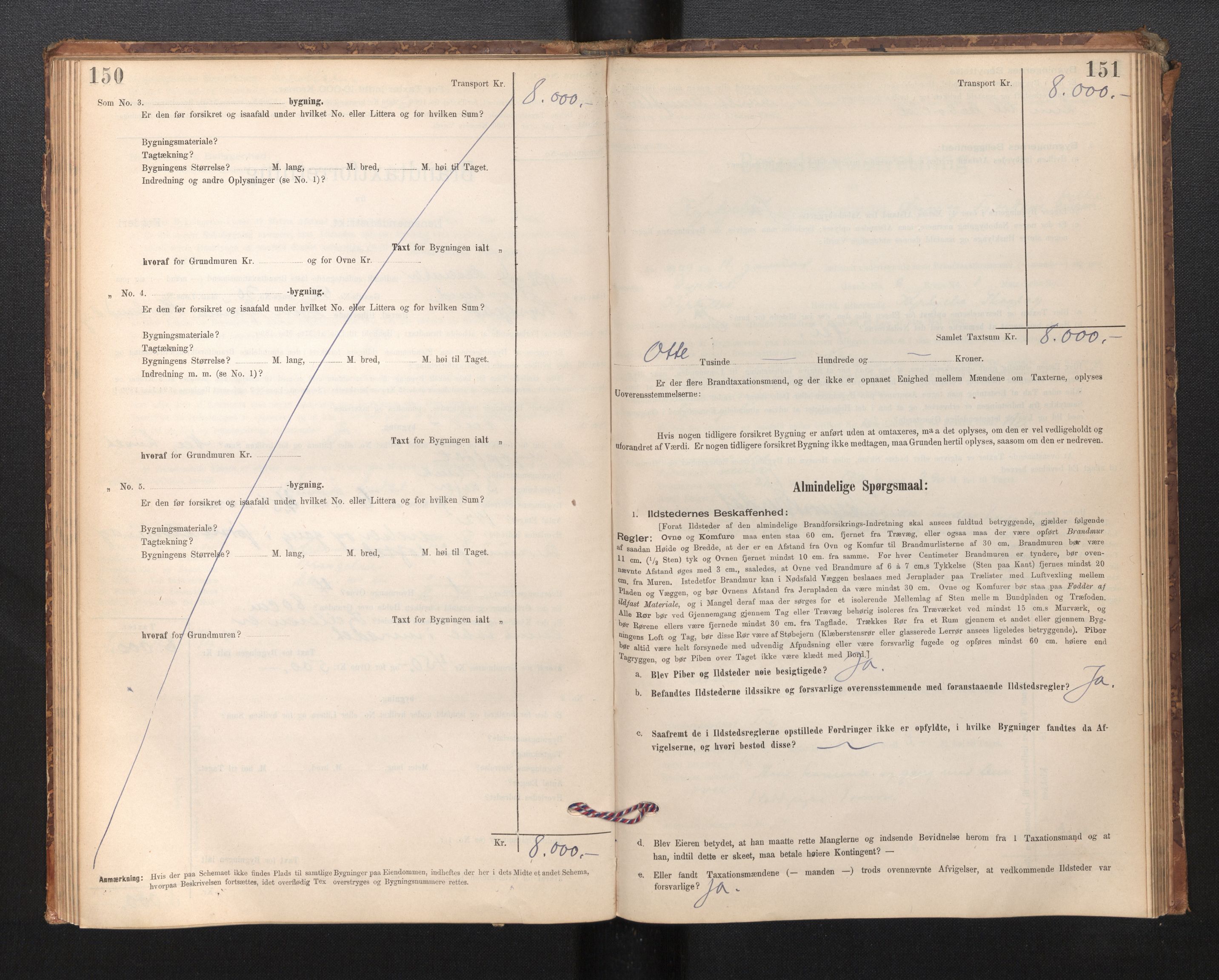 Lensmannen i Kyrkjebø, AV/SAB-A-29001/0012/L0006: Branntakstprotokoll, skjematakst, 1900-1939, p. 150-151