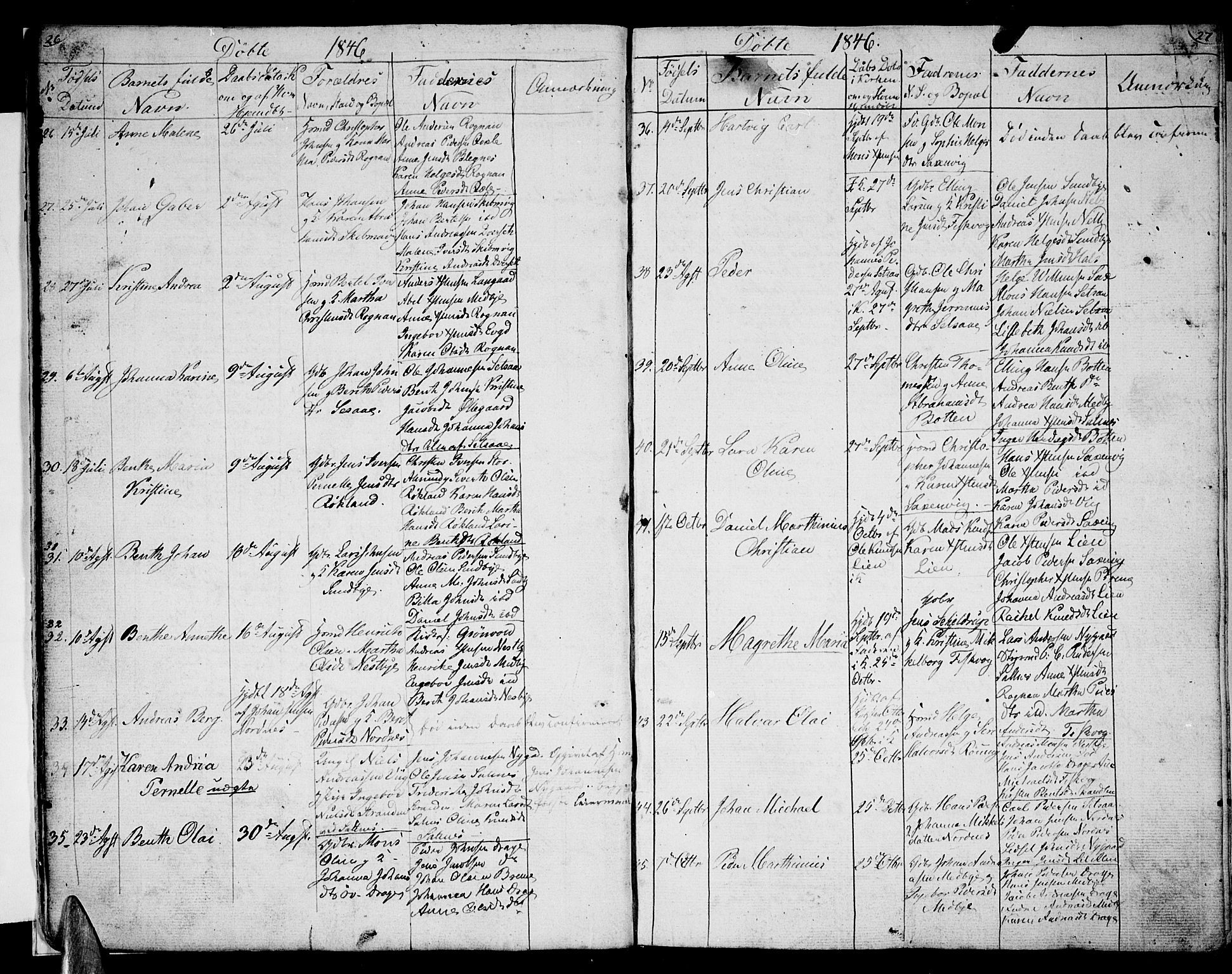 Ministerialprotokoller, klokkerbøker og fødselsregistre - Nordland, SAT/A-1459/847/L0677: Parish register (copy) no. 847C05, 1842-1853, p. 26-27