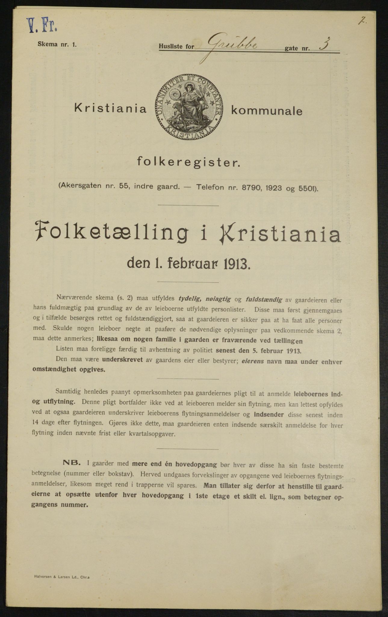 OBA, Municipal Census 1913 for Kristiania, 1913, p. 30259