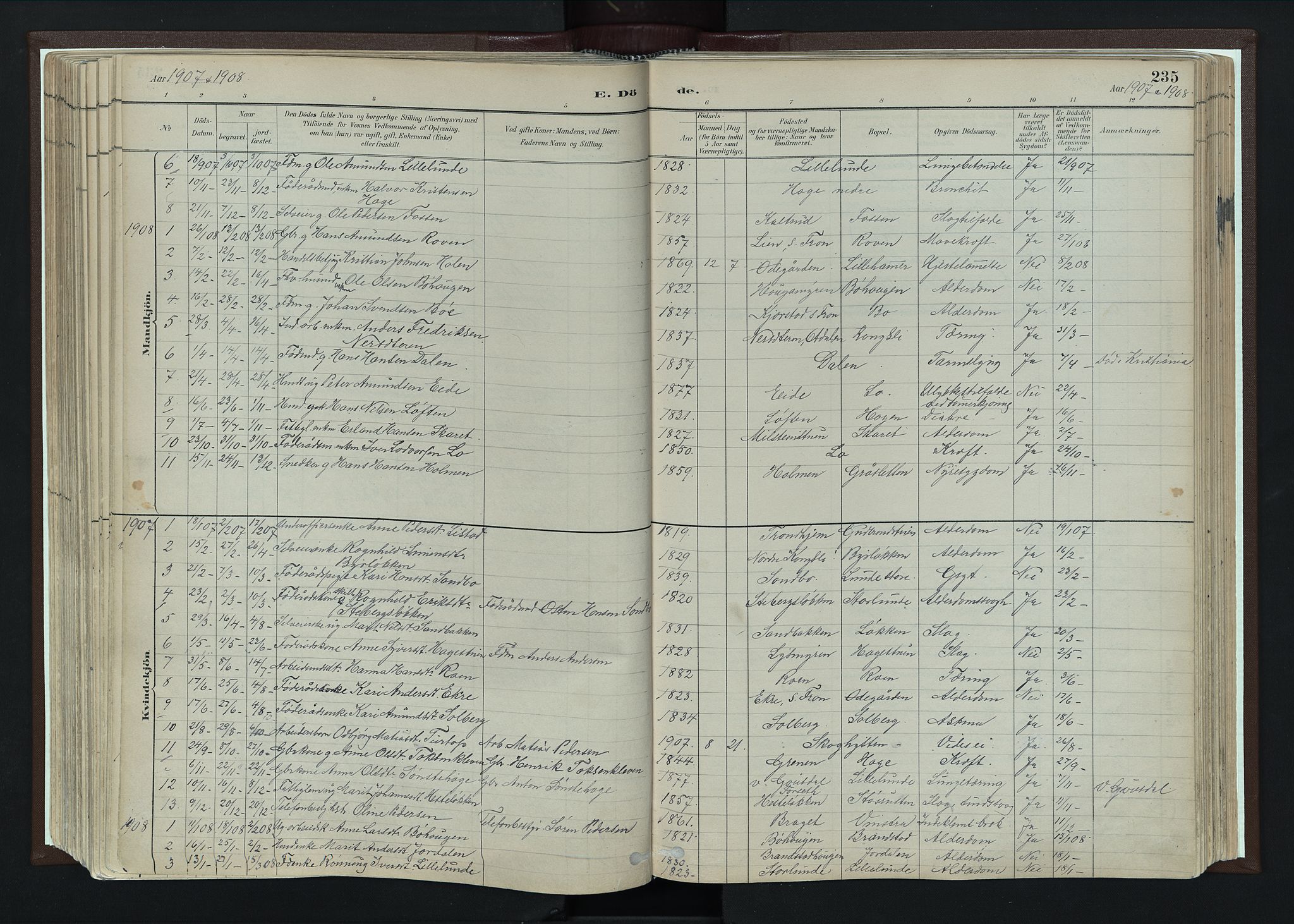 Nord-Fron prestekontor, SAH/PREST-080/H/Ha/Haa/L0004: Parish register (official) no. 4, 1884-1914, p. 235