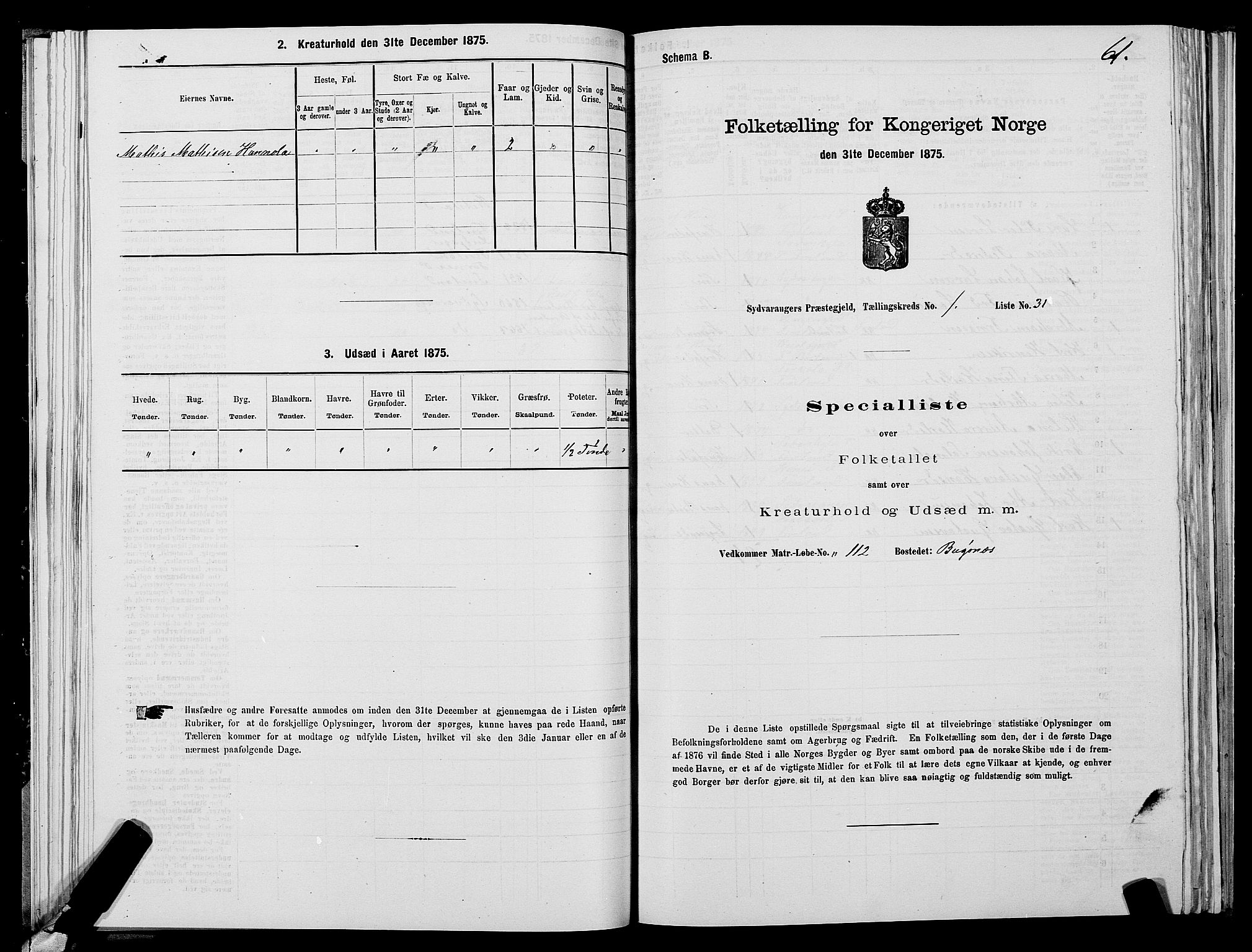 SATØ, 1875 census for 2030P Sør-Varanger, 1875, p. 1061