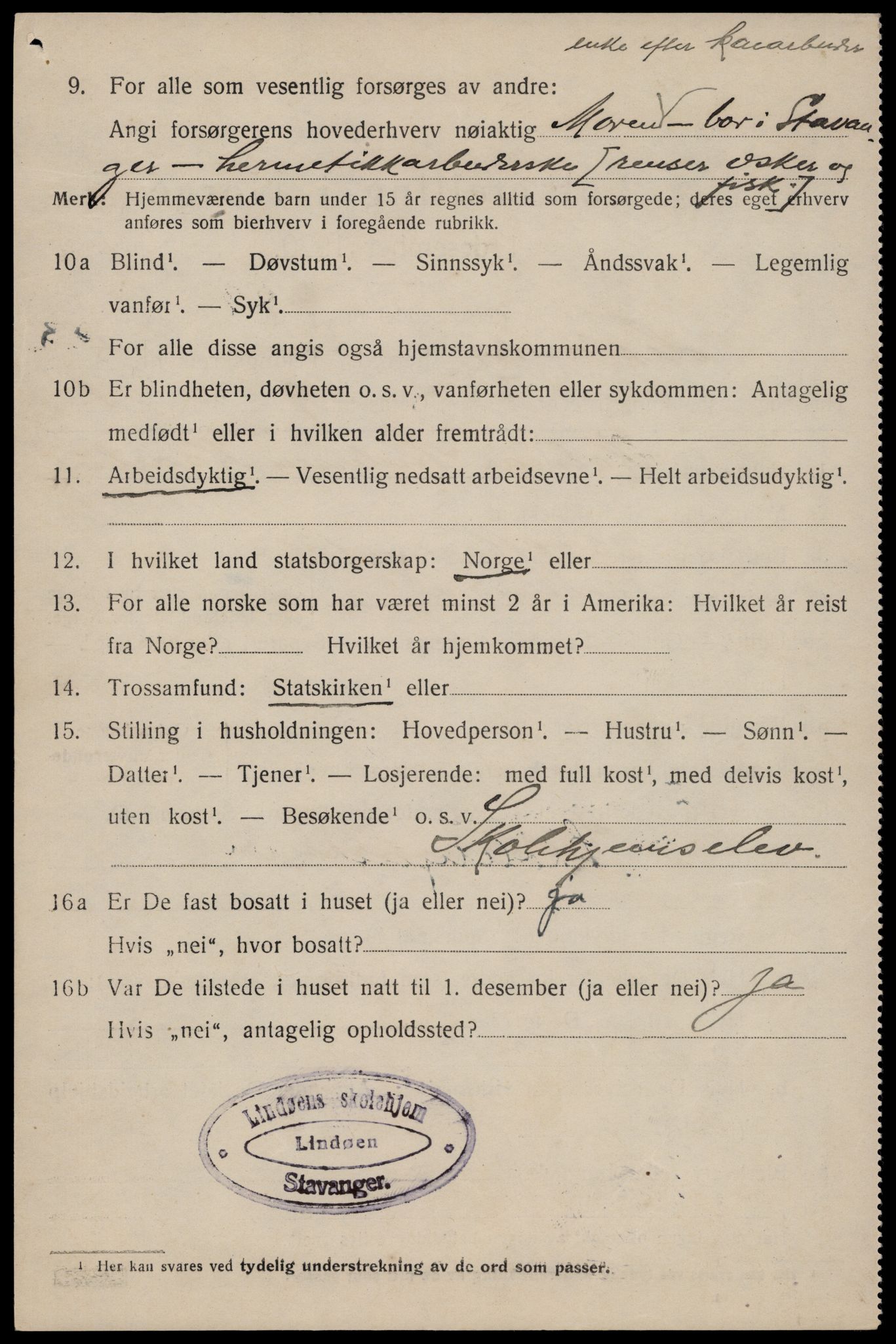 SAST, 1920 census for Hetland, 1920, p. 6252