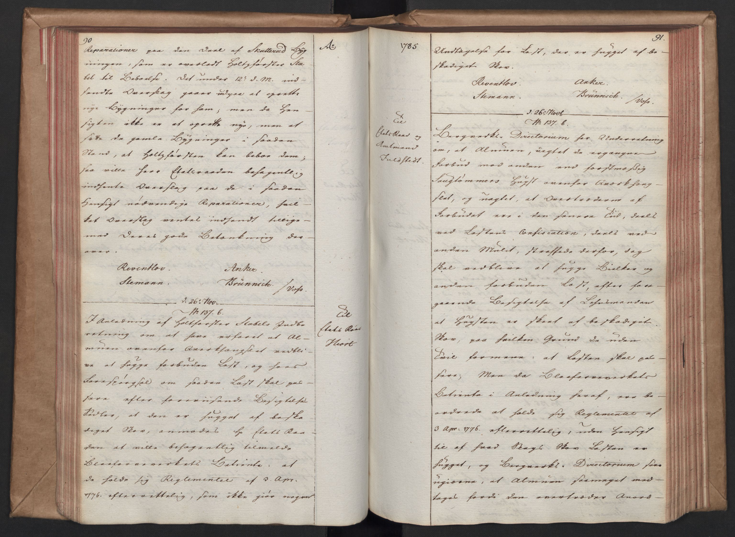 Rentekammeret, Renteskriverkontorene, AV/RA-EA-3115/O/Om/Oma/L0003: Kopibok B, 1785-1789, p. 90-91