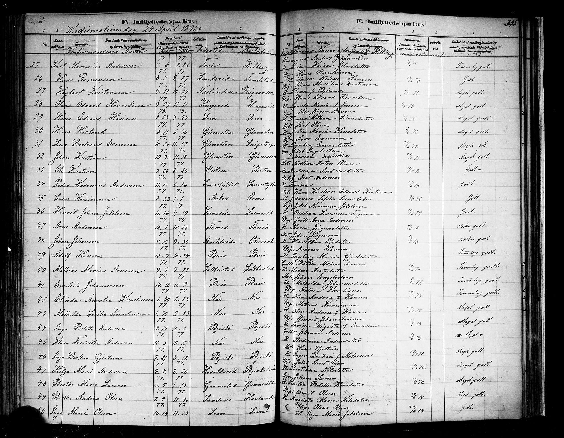 Nøtterøy kirkebøker, SAKO/A-354/F/Fa/L0008: Parish register (official) no. I 8, 1878-1893, p. 395