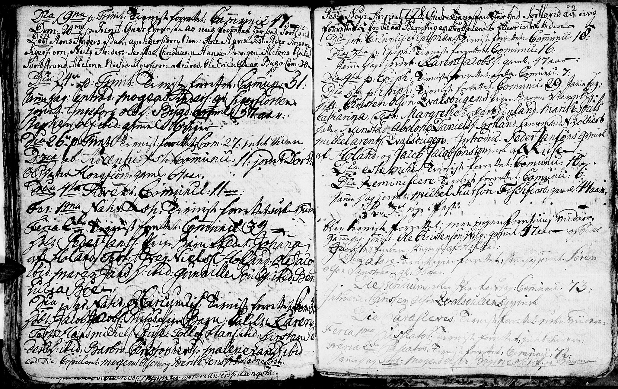 Ministerialprotokoller, klokkerbøker og fødselsregistre - Nordland, SAT/A-1459/895/L1366: Parish register (official) no. 895A01, 1730-1794, p. 92