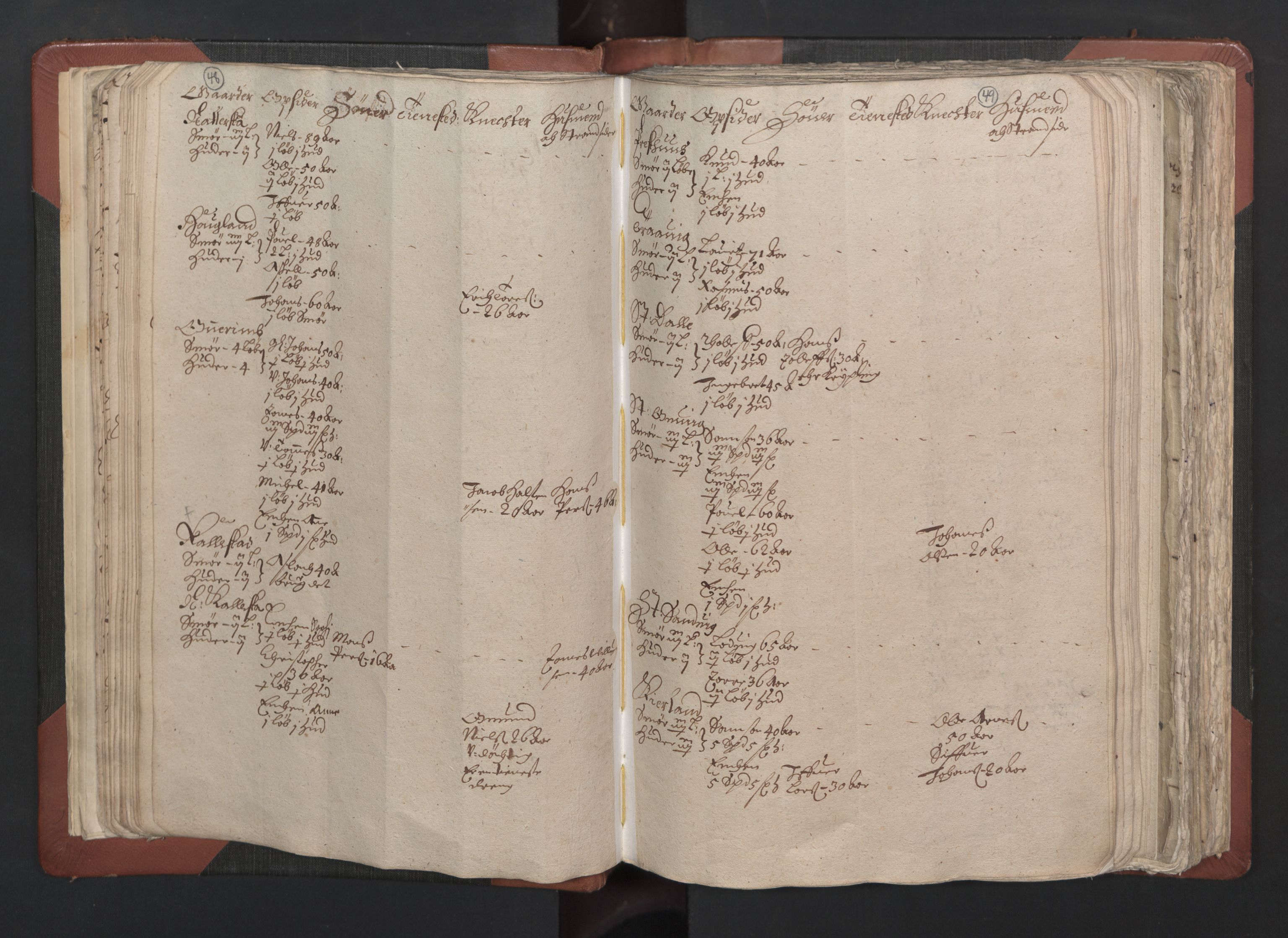 RA, Bailiff's Census 1664-1666, no. 13: Nordhordland fogderi and Sunnhordland fogderi, 1665, p. 48-49