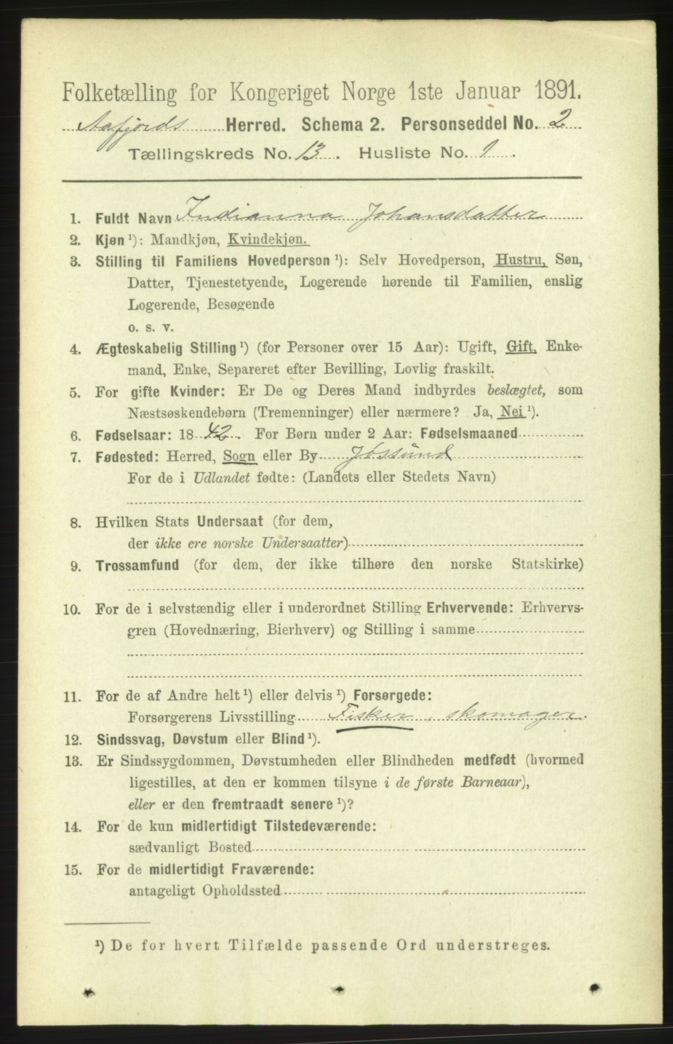 RA, 1891 census for 1630 Åfjord, 1891, p. 4171