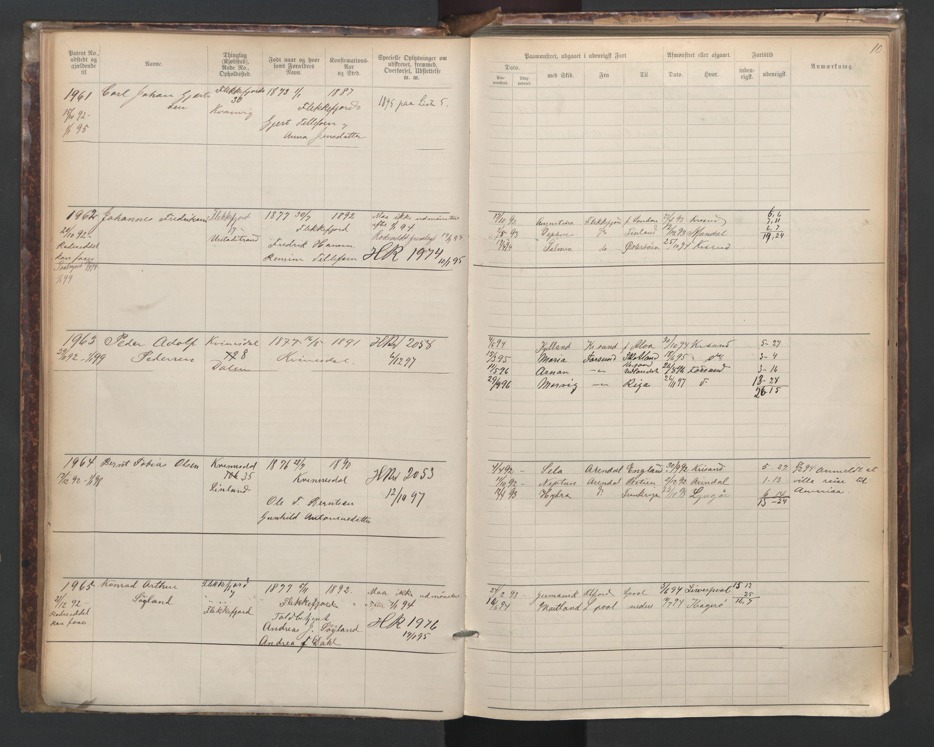 Flekkefjord mønstringskrets, AV/SAK-2031-0018/F/Fa/L0003: Annotasjonsrulle nr 1921-2963 med register, N-3, 1892-1948, p. 39