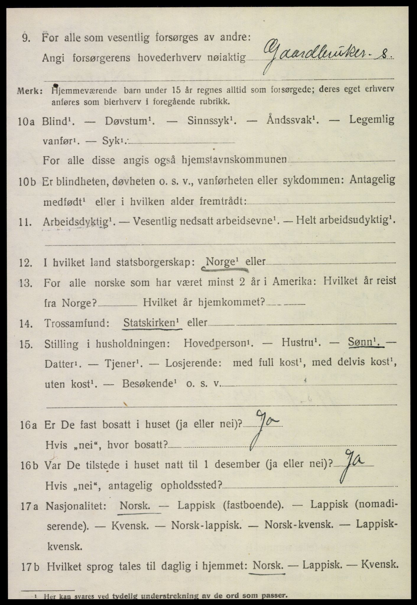 SAT, 1920 census for Leksvik, 1920, p. 3993
