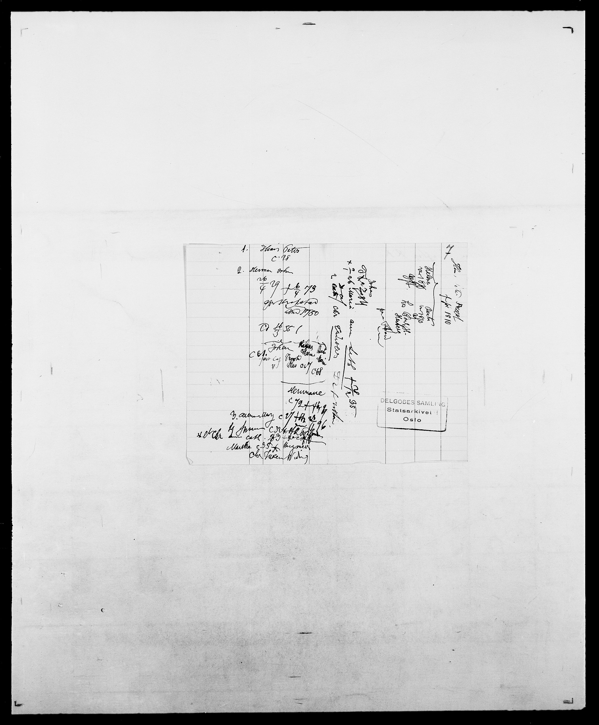 Delgobe, Charles Antoine - samling, AV/SAO-PAO-0038/D/Da/L0031: de Place - Raaum, p. 188