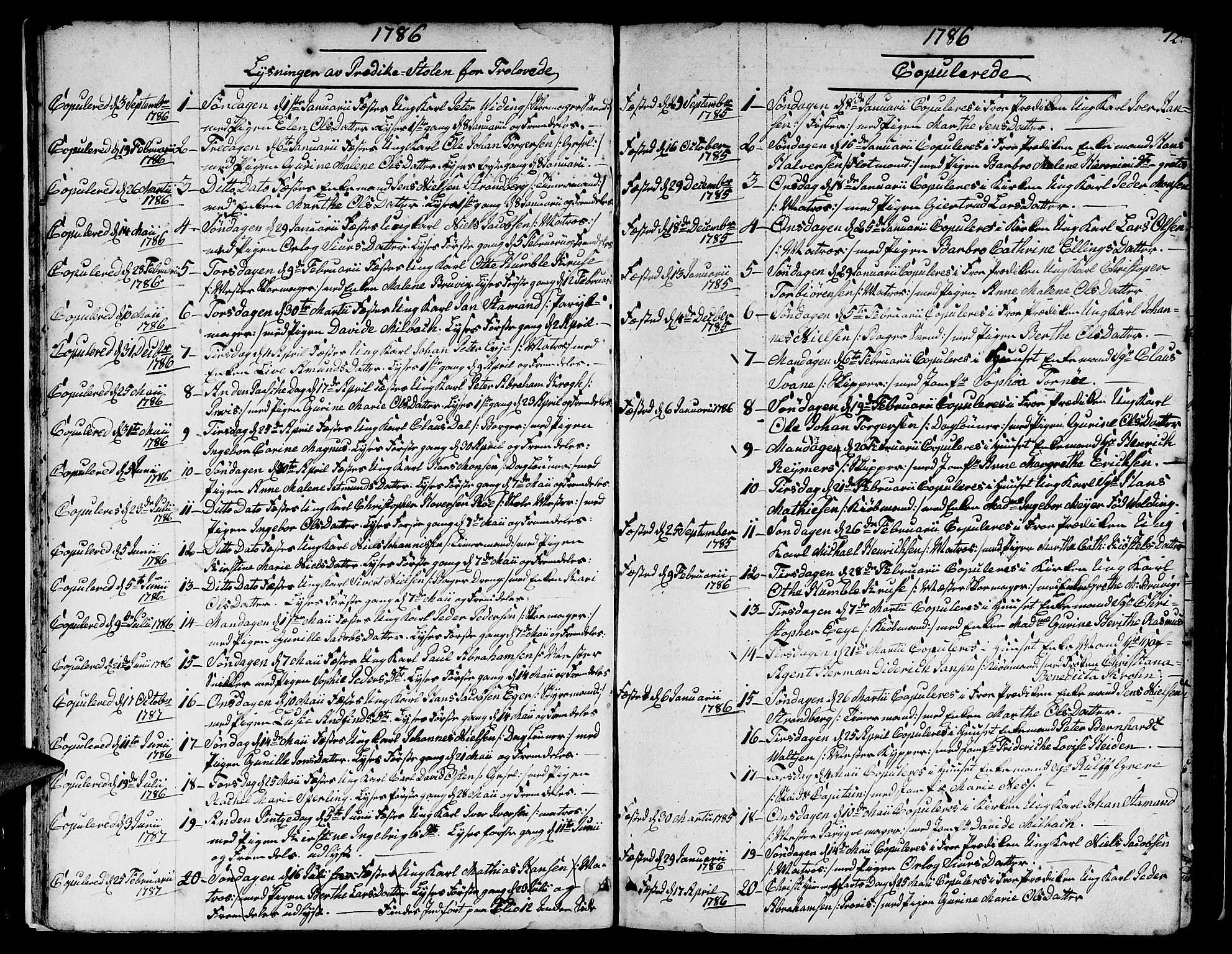 Nykirken Sokneprestembete, SAB/A-77101/H/Hab: Parish register (copy) no. A 2, 1782-1847, p. 12