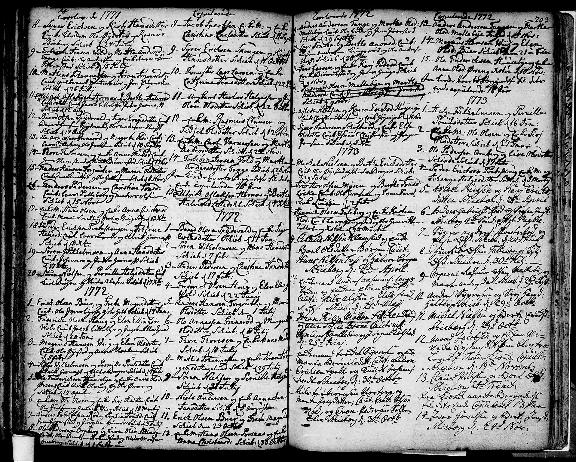 Skjeberg prestekontor Kirkebøker, AV/SAO-A-10923/F/Fa/L0002: Parish register (official) no. I 2, 1726-1791, p. 203