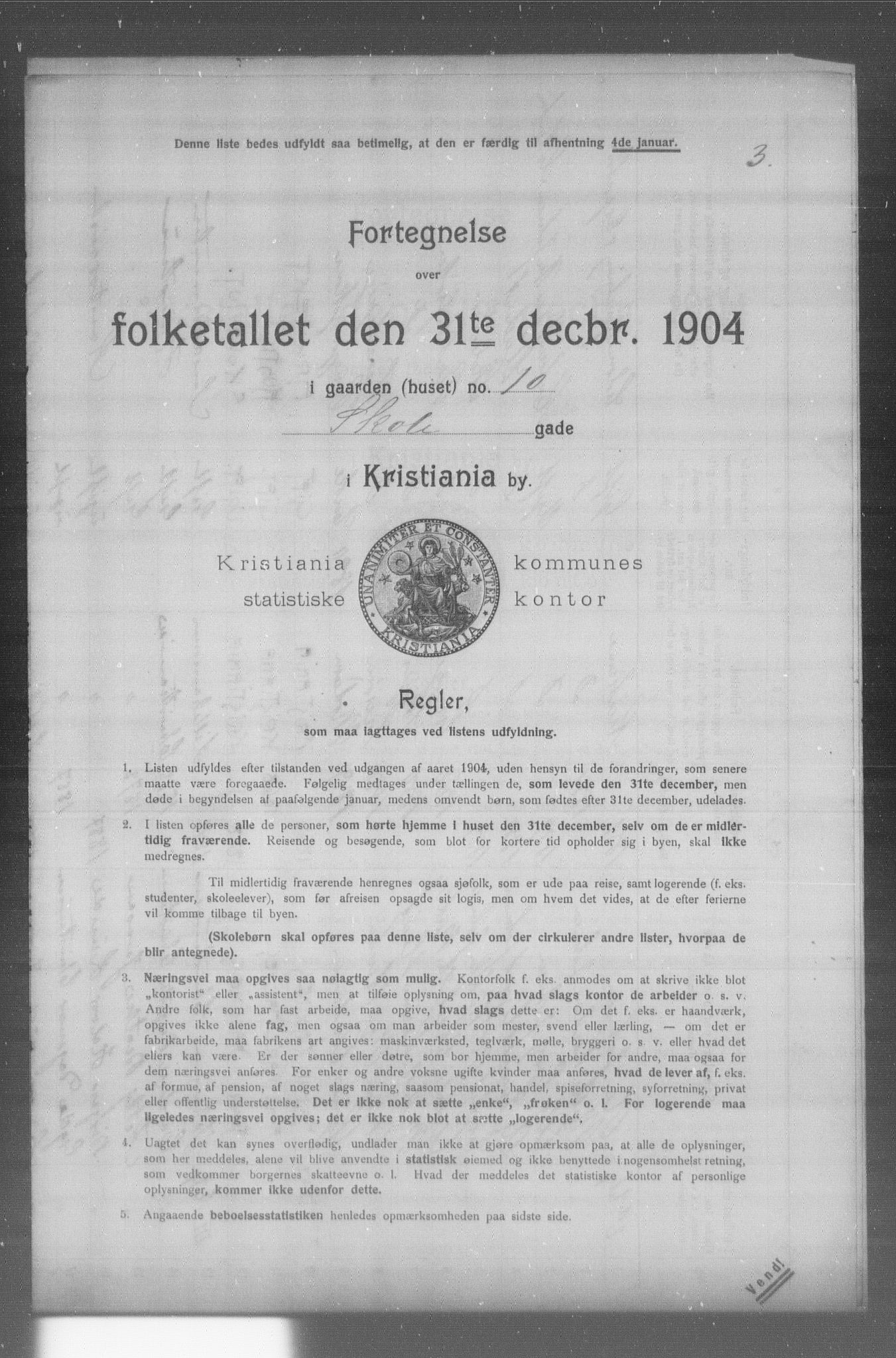 OBA, Municipal Census 1904 for Kristiania, 1904, p. 18299