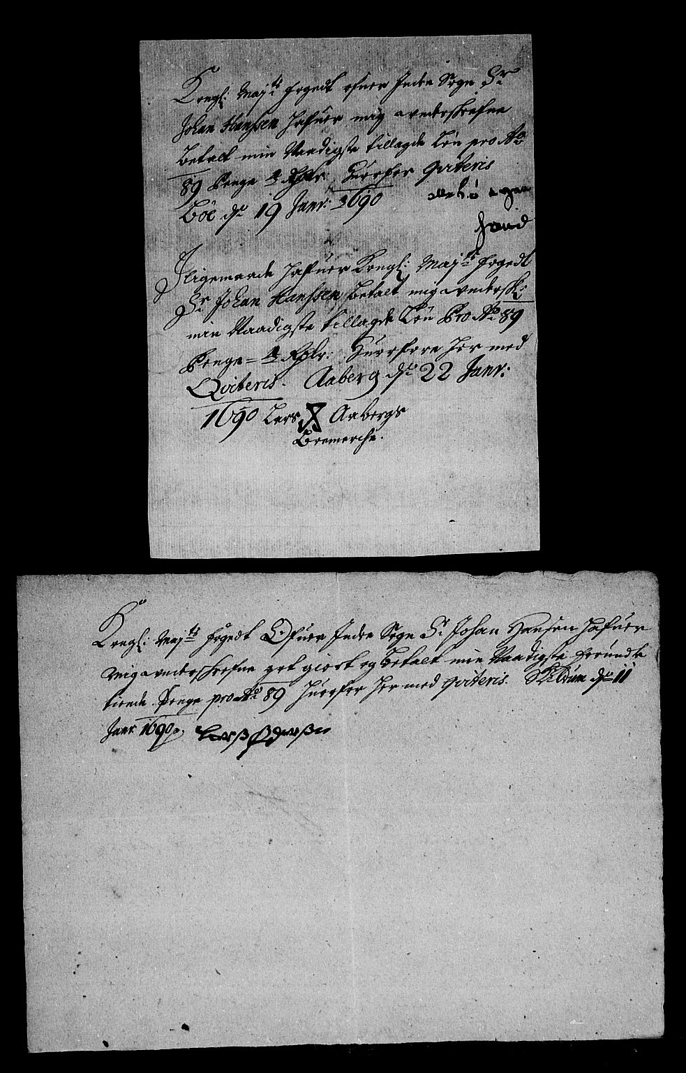 Rentekammeret inntil 1814, Reviderte regnskaper, Stiftamtstueregnskaper, Bergen stiftamt, AV/RA-EA-6043/R/Rc/L0091: Bergen stiftamt, 1689