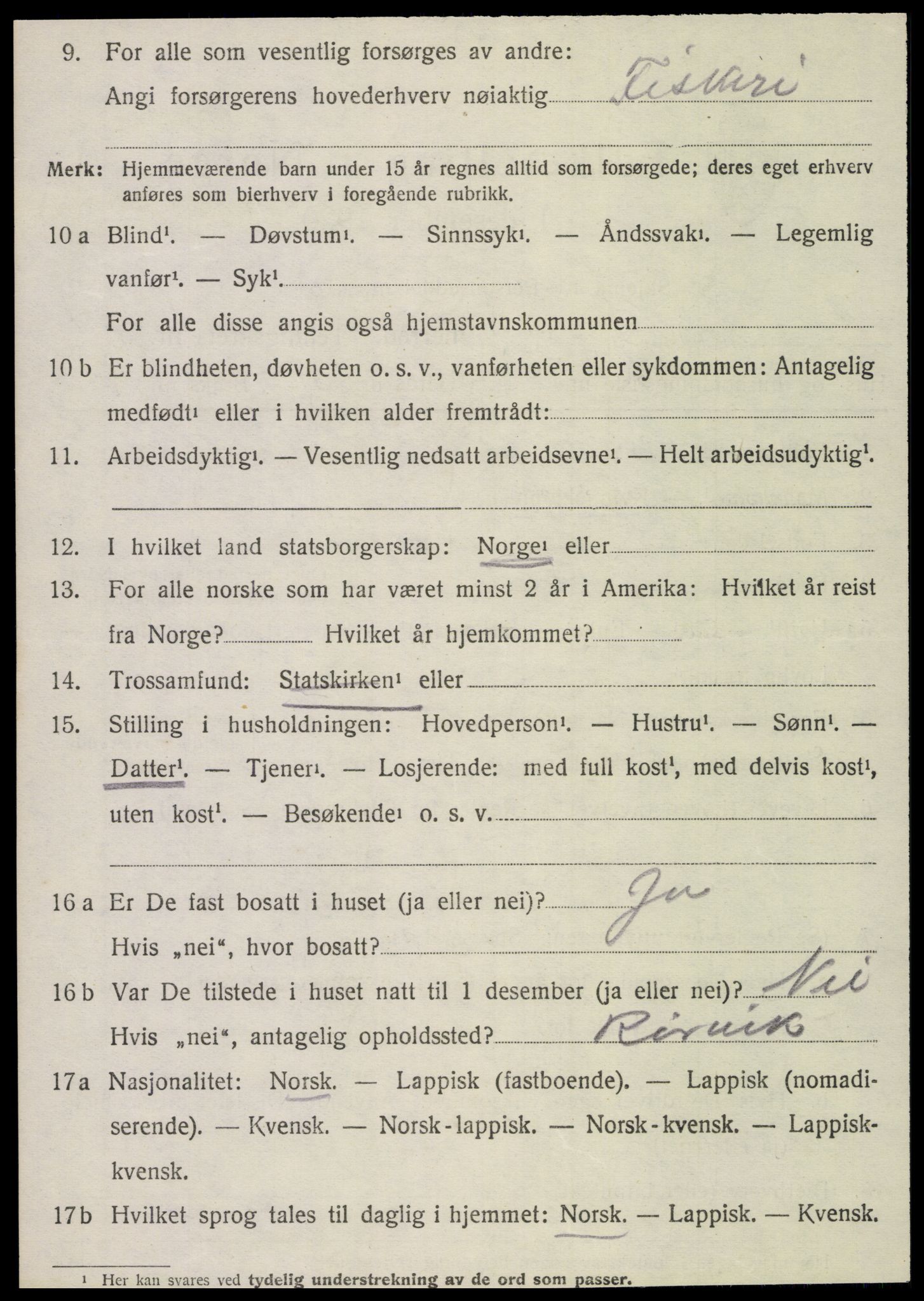 SAT, 1920 census for Nærøy, 1920, p. 2438