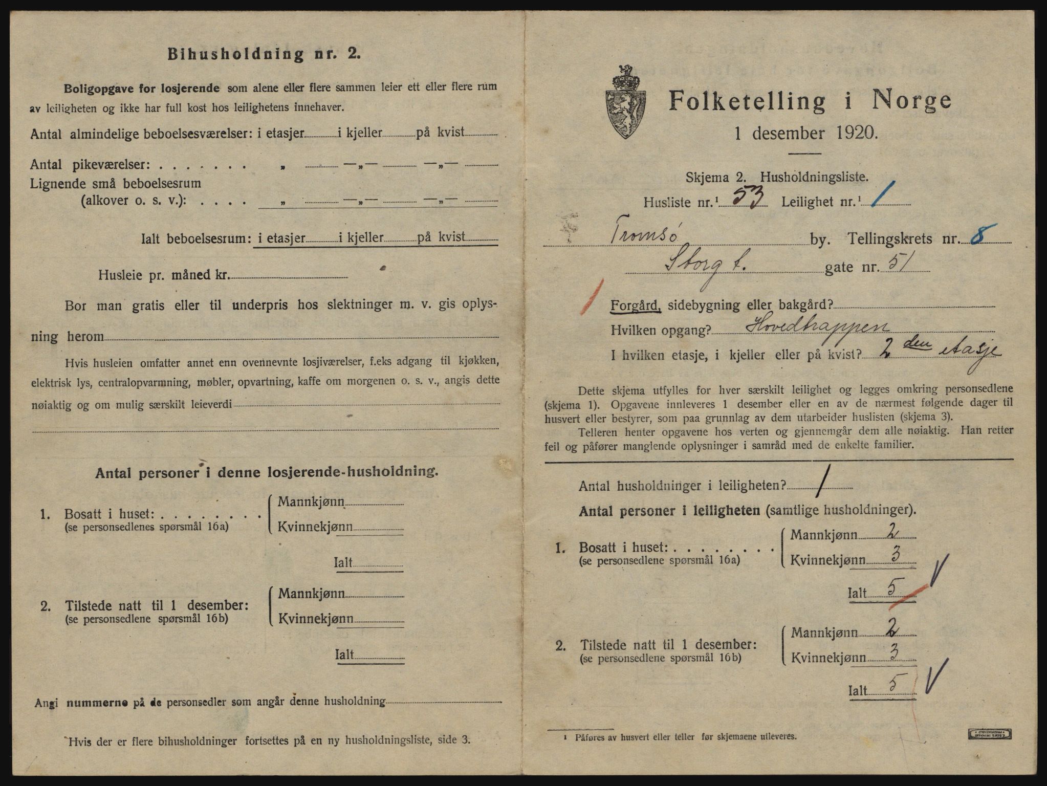 SATØ, 1920 census for Tromsø, 1920, p. 4623