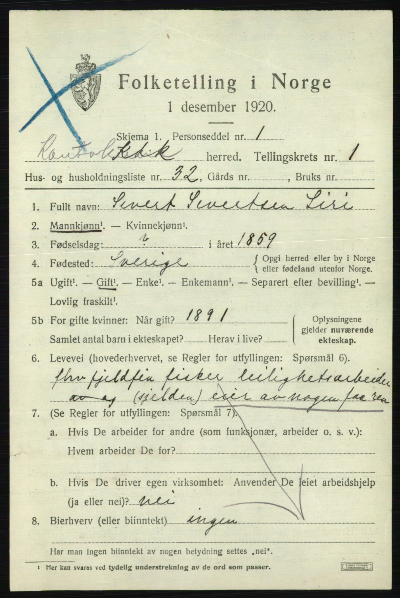 SATØ, 1920 census for Kautokeino, 1920, p. 827