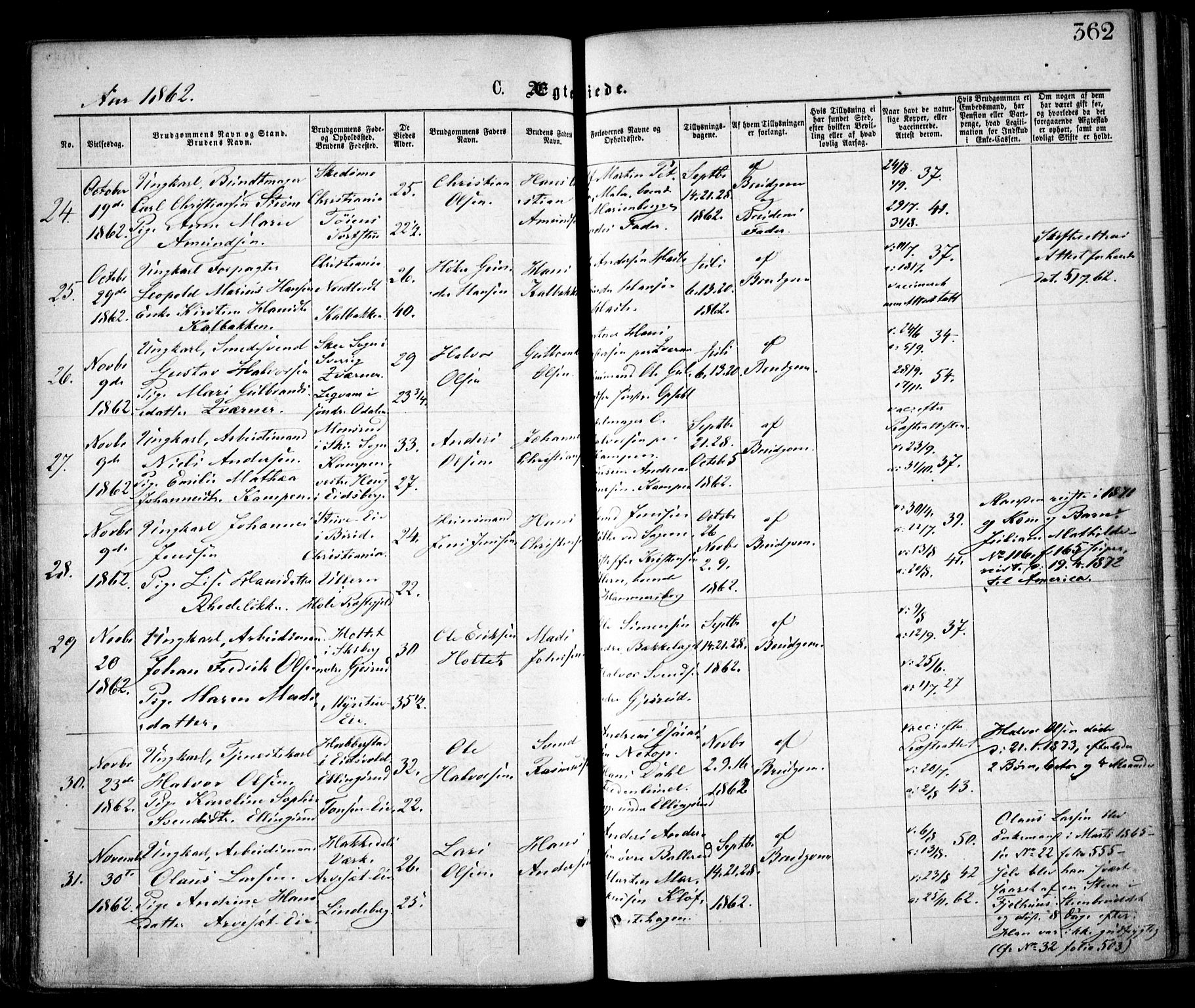 Østre Aker prestekontor Kirkebøker, SAO/A-10840/F/Fa/L0001: Parish register (official) no. I 1, 1861-1869, p. 362