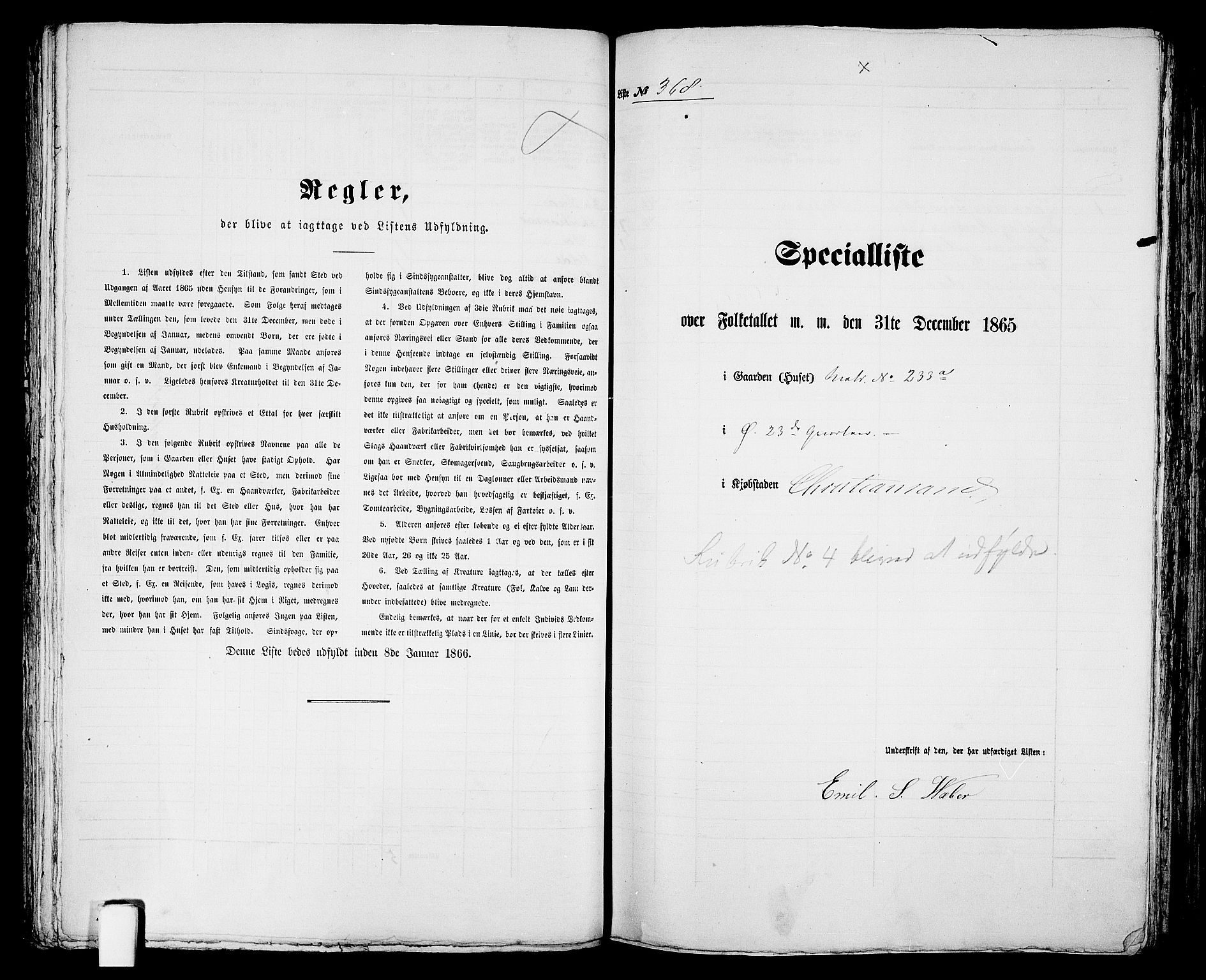 RA, 1865 census for Kristiansand, 1865, p. 757