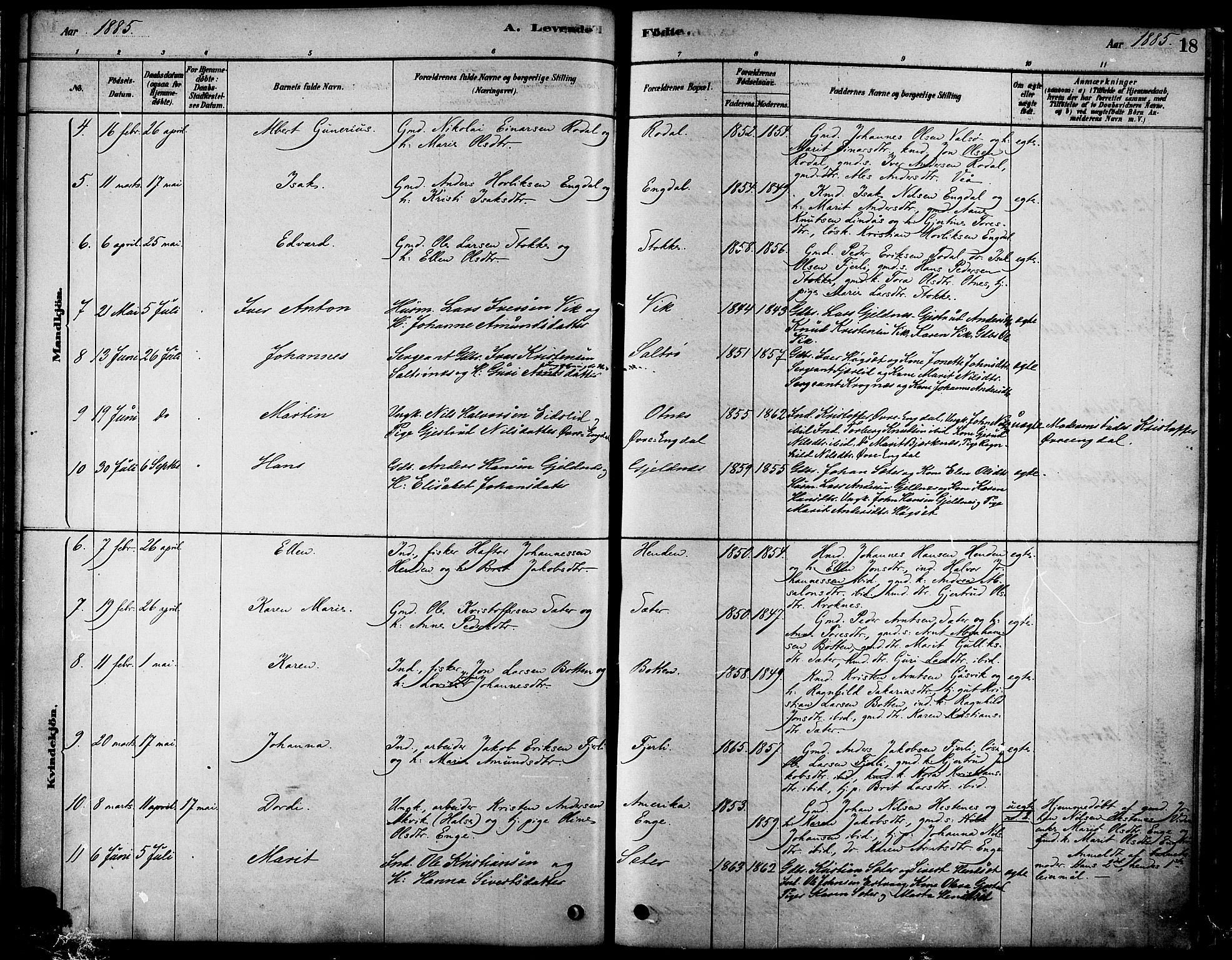 Ministerialprotokoller, klokkerbøker og fødselsregistre - Møre og Romsdal, AV/SAT-A-1454/580/L0924: Parish register (official) no. 580A01, 1878-1887, p. 18