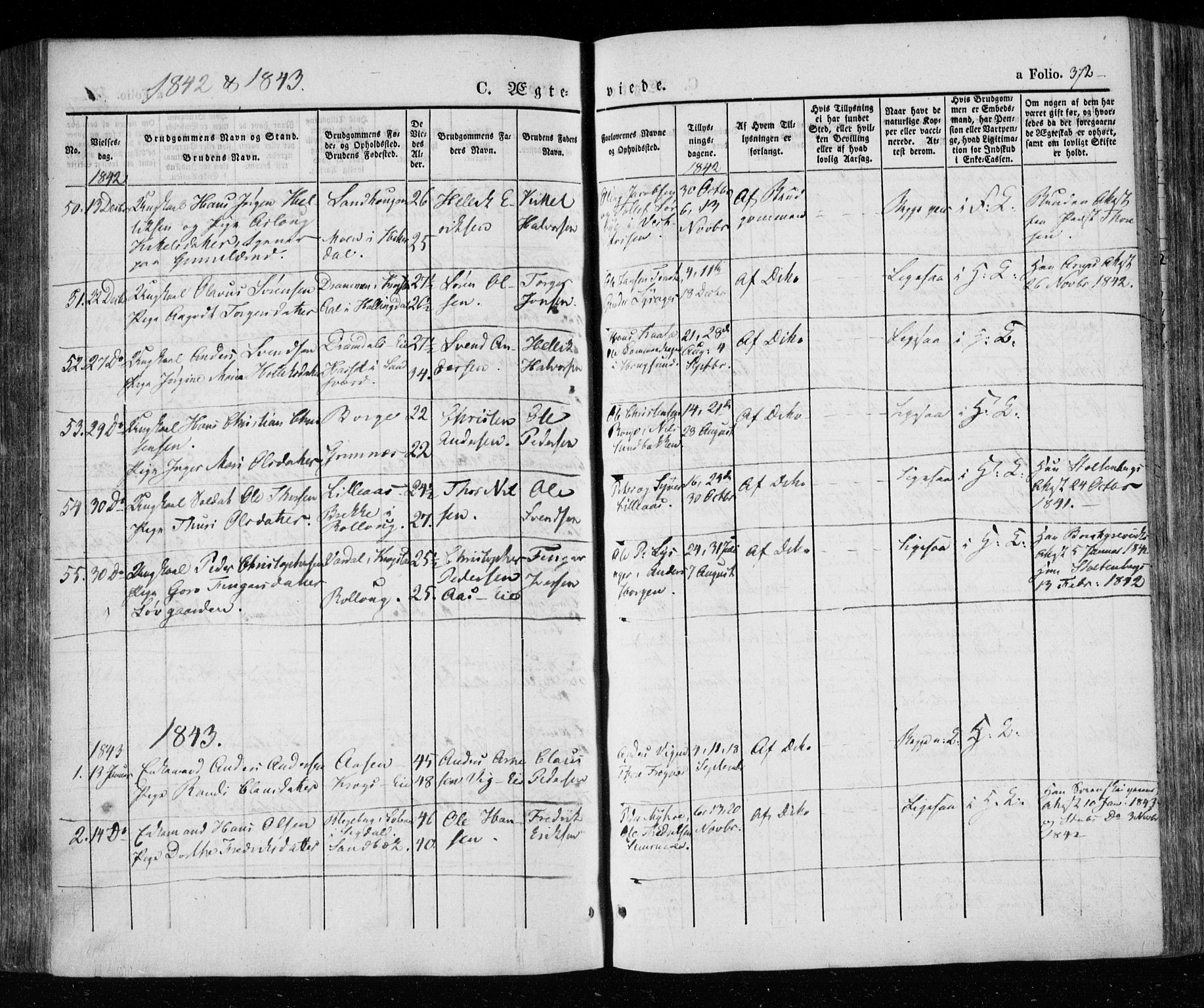 Eiker kirkebøker, SAKO/A-4/F/Fa/L0013a: Parish register (official) no. I 13A, 1832-1845, p. 372