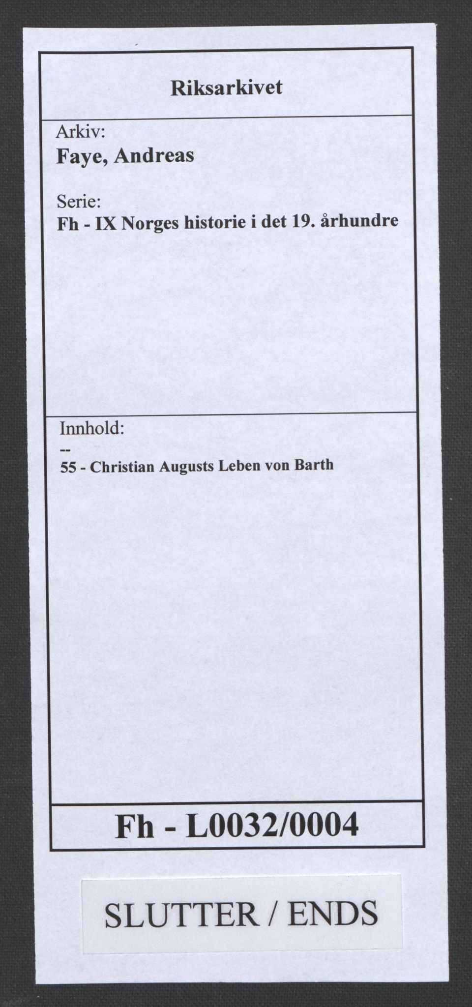 Faye, Andreas, AV/RA-PA-0015/F/Fh/L0032/0004: -- / Christian Augusts Leben von Barth, p. 11