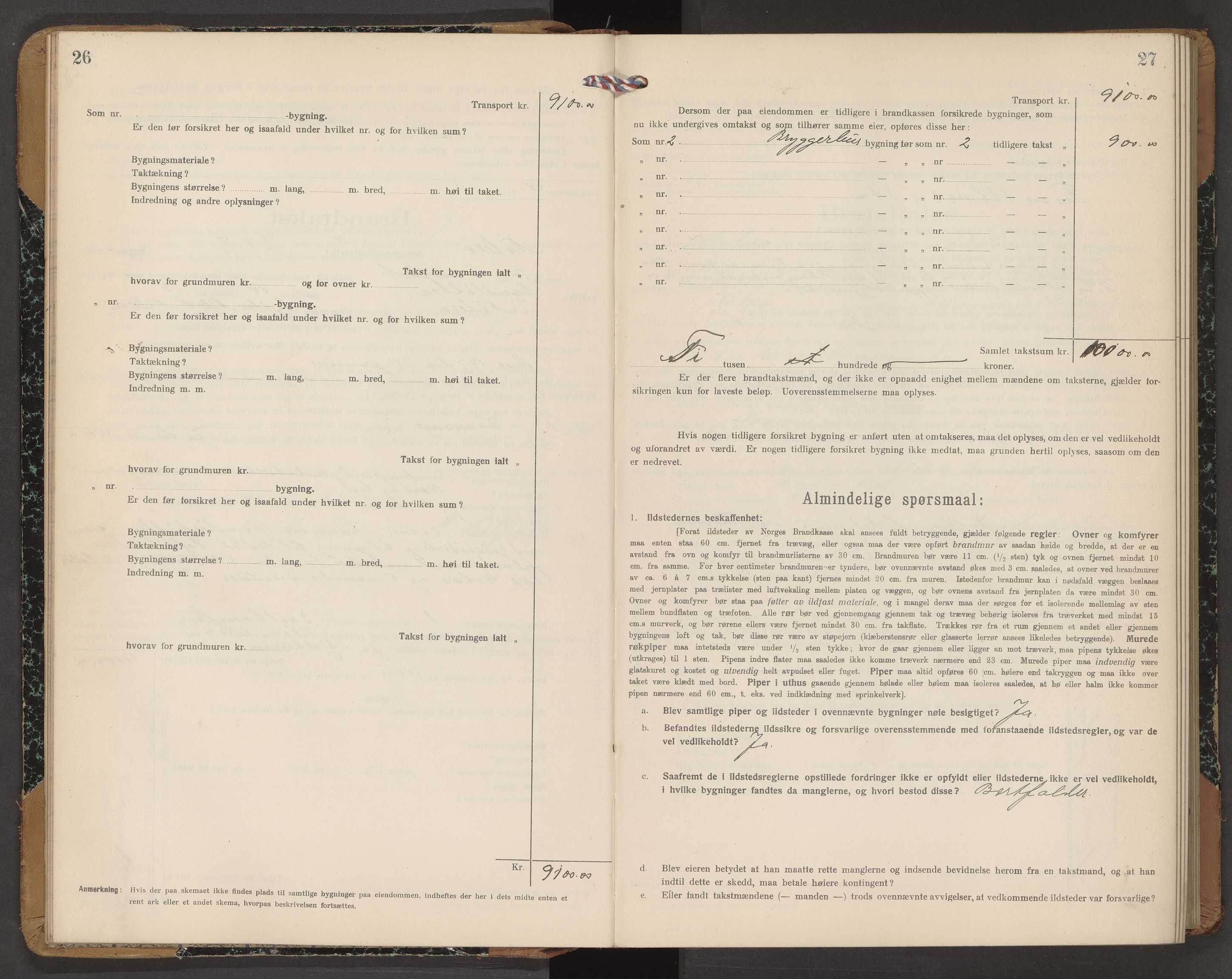 Nøtterøy lensmannskontor, AV/SAKO-A-540/Y/Yg/Ygb/L0006: Skjematakstprotokoll, 1917-1927, p. 26-27