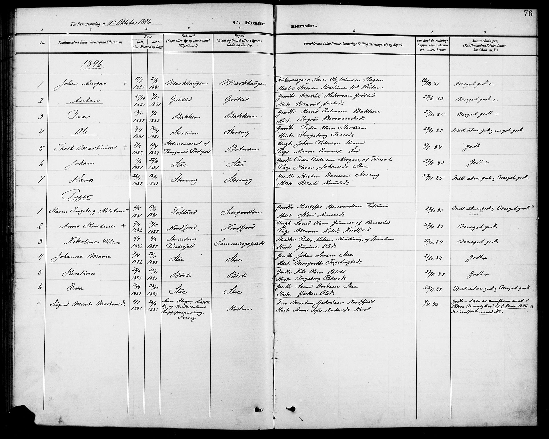 Kvikne prestekontor, AV/SAH-PREST-064/H/Ha/Hab/L0003: Parish register (copy) no. 3, 1896-1918, p. 76