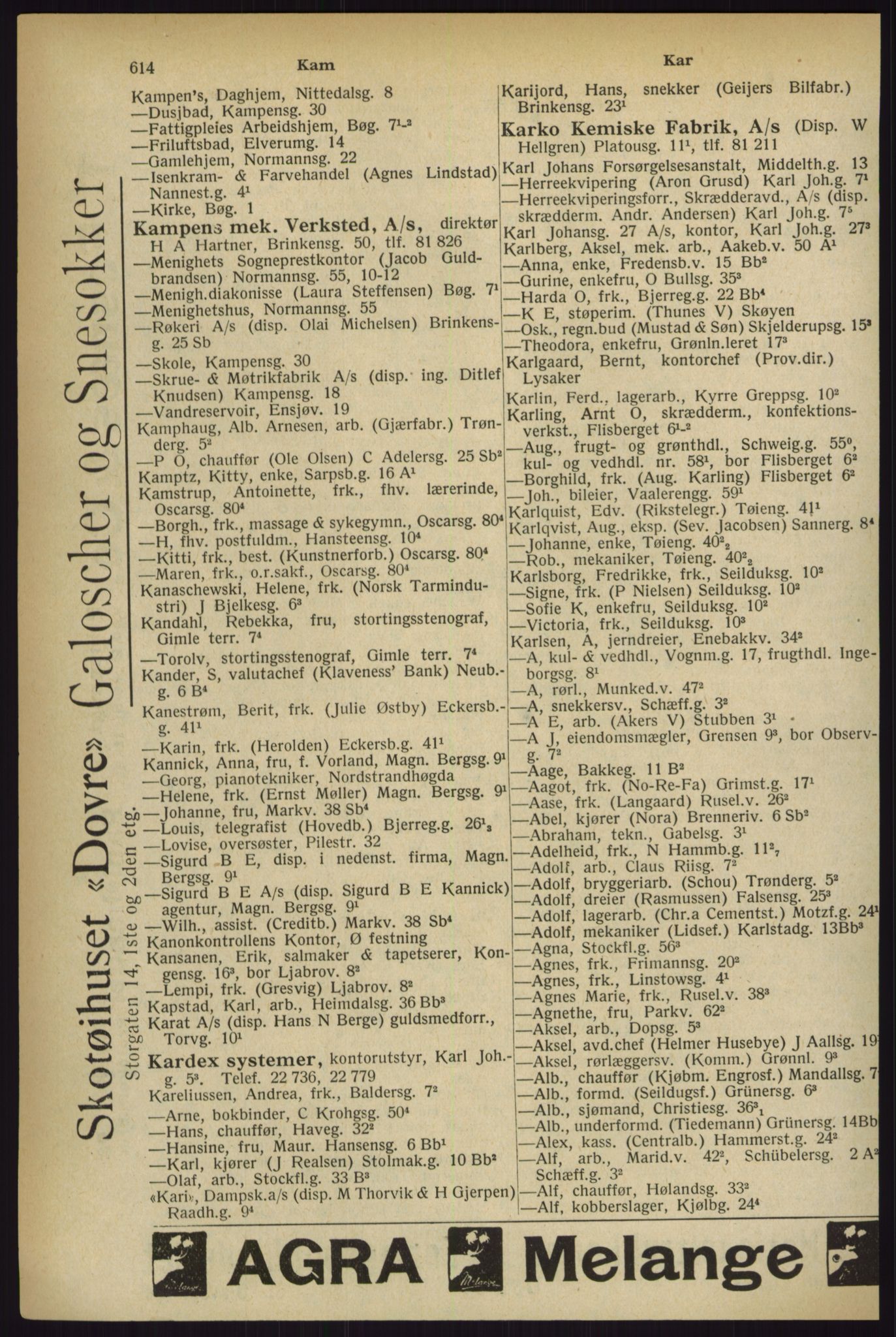 Kristiania/Oslo adressebok, PUBL/-, 1927, p. 614