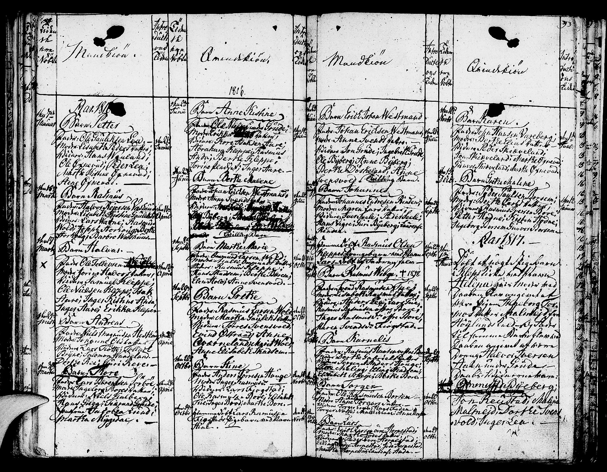 Klepp sokneprestkontor, SAST/A-101803/001/3/30BA/L0001: Parish register (official) no. A 1, 1793-1819, p. 92-93