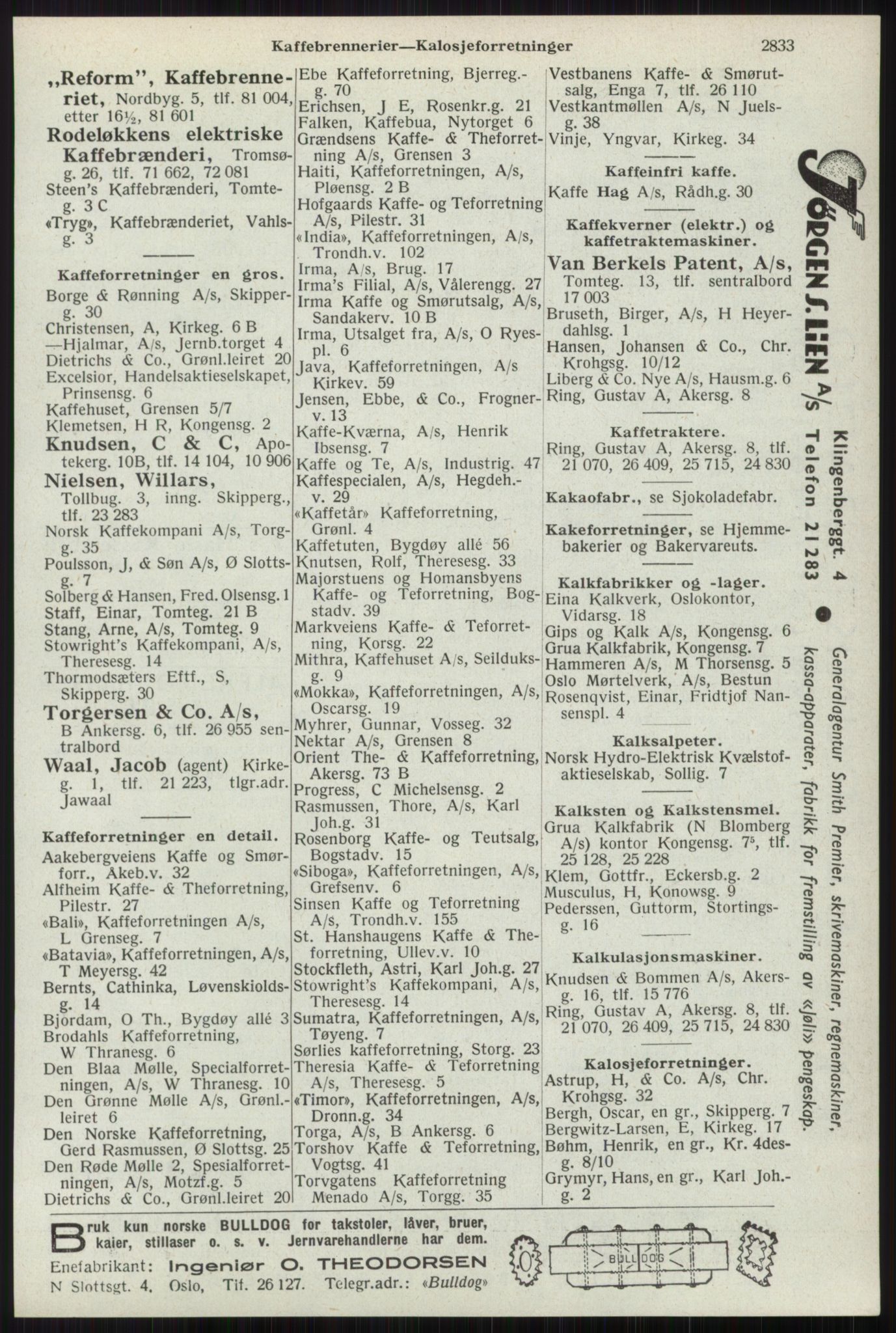 Kristiania/Oslo adressebok, PUBL/-, 1941, p. 2833