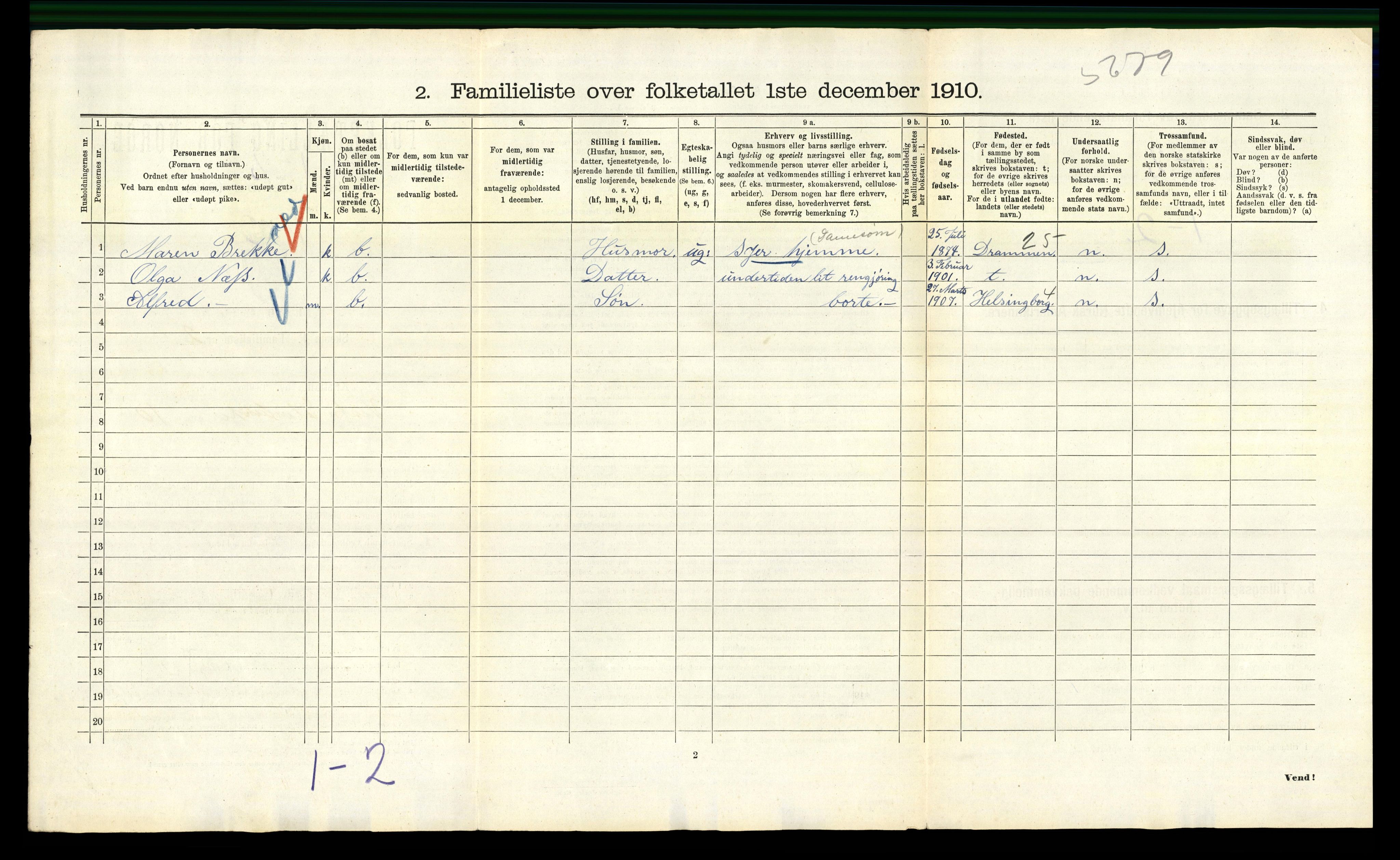 RA, 1910 census for Kristiania, 1910, p. 118118