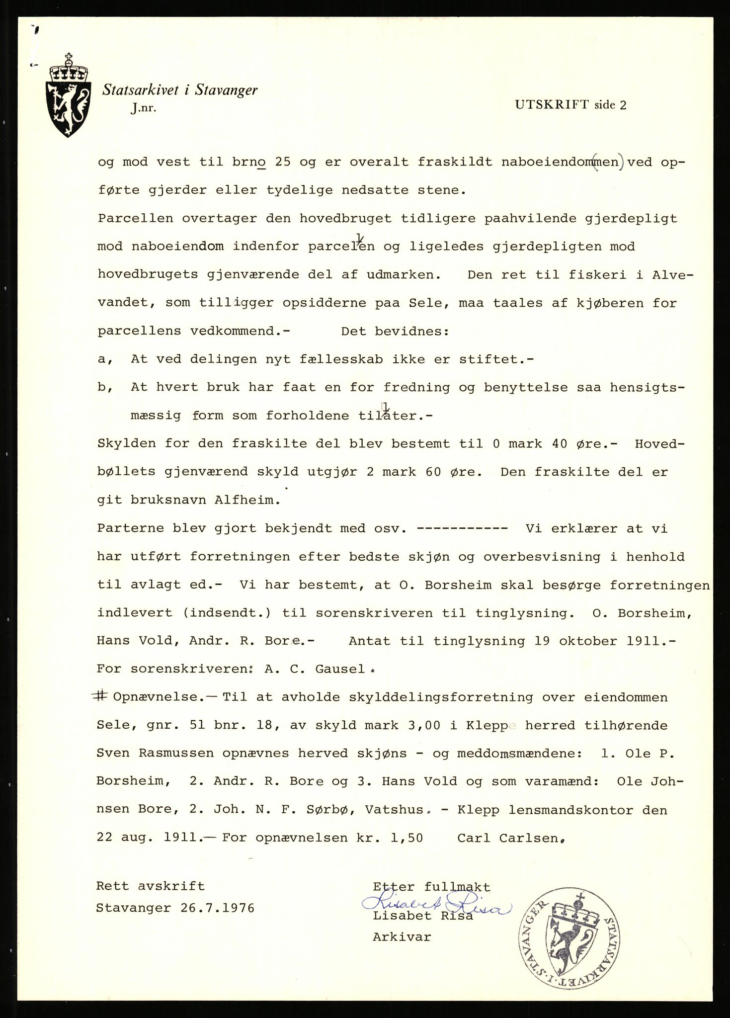 Statsarkivet i Stavanger, SAST/A-101971/03/Y/Yj/L0073: Avskrifter sortert etter gårdsnavn: Sandstøl ytre - Selland, 1750-1930, p. 457