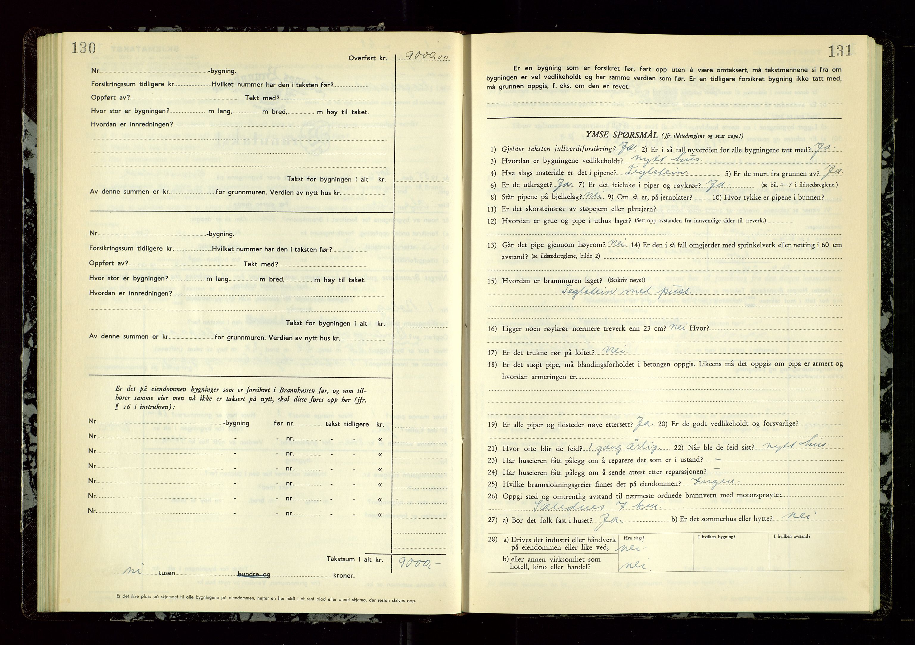 Høyland/Sandnes lensmannskontor, AV/SAST-A-100166/Gob/L0009: "Branntakstprotokoll", 1952-1955, p. 130-131