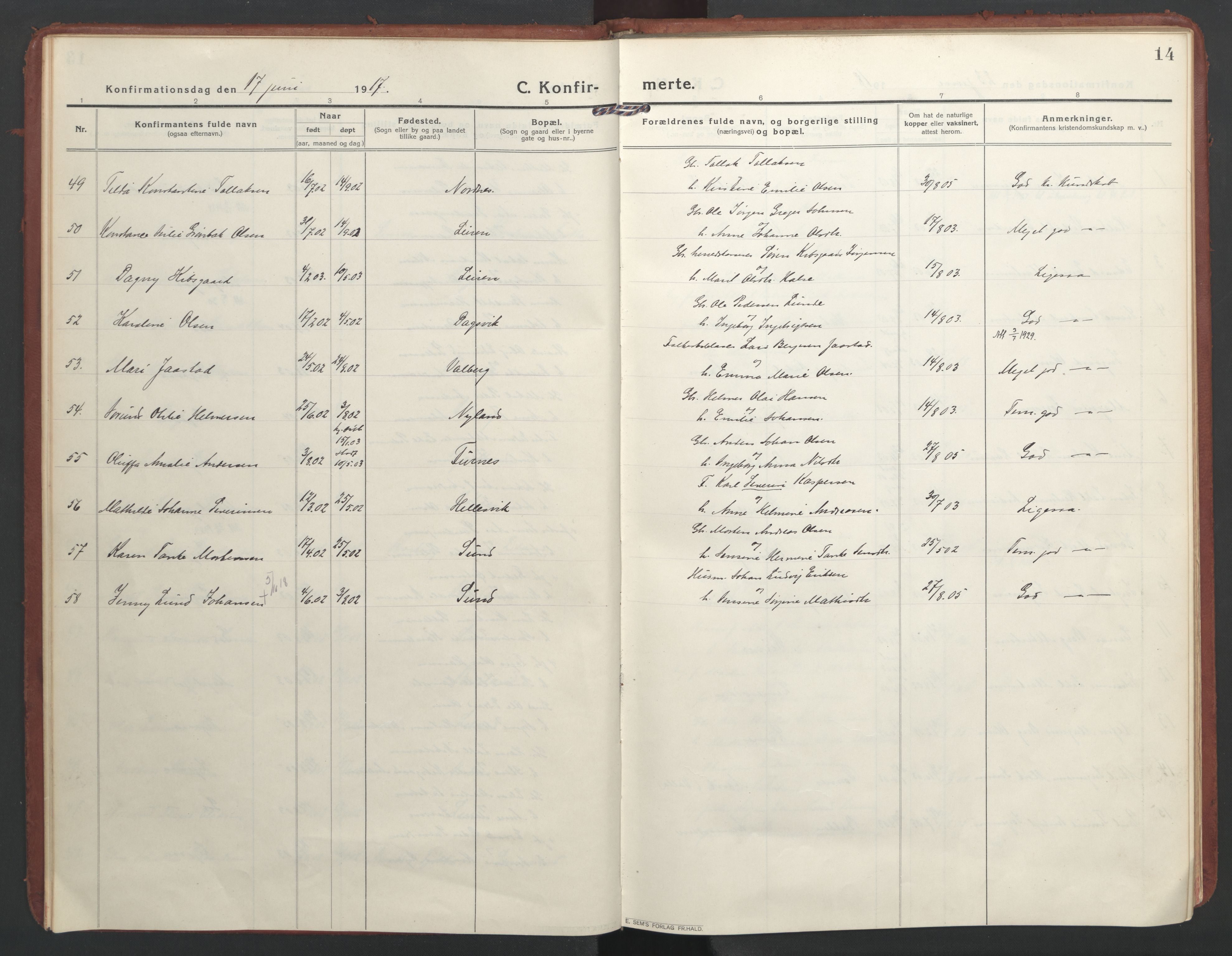 Ministerialprotokoller, klokkerbøker og fødselsregistre - Nordland, AV/SAT-A-1459/832/L0492: Parish register (official) no. 832A01, 1916-1934, p. 14