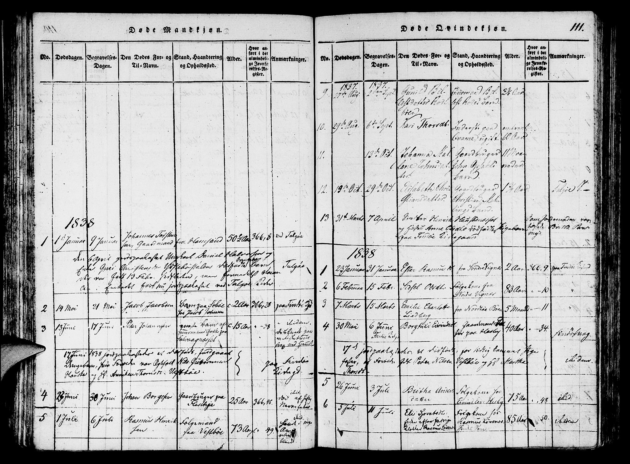 Finnøy sokneprestkontor, SAST/A-101825/H/Ha/Haa/L0006: Parish register (official) no. A 6, 1816-1846, p. 111