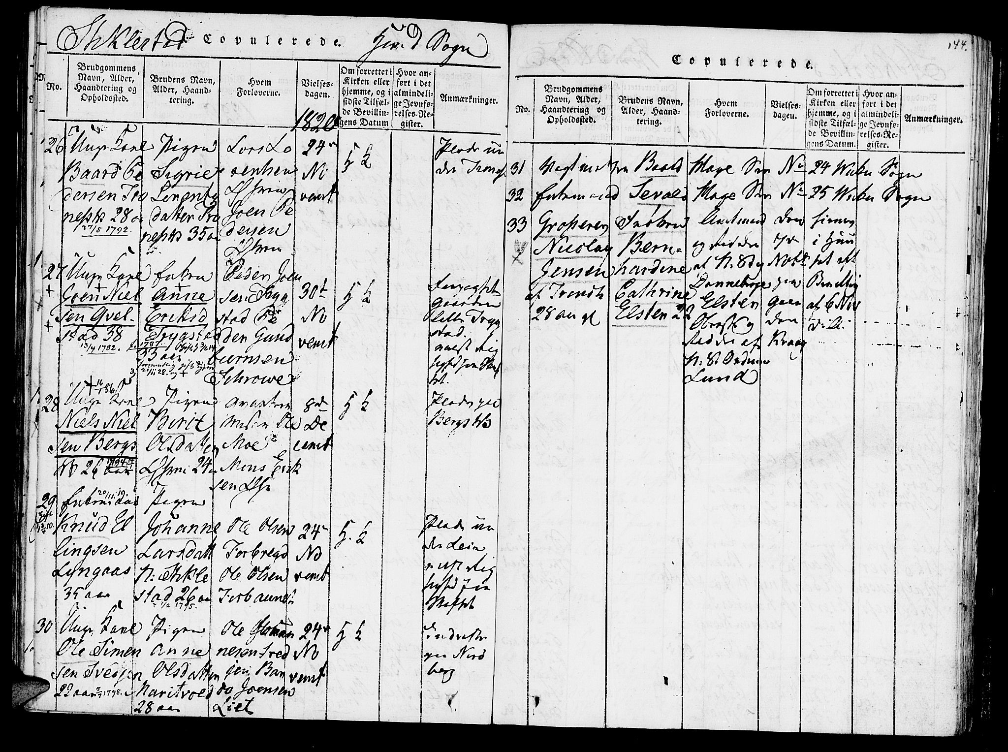 Ministerialprotokoller, klokkerbøker og fødselsregistre - Nord-Trøndelag, SAT/A-1458/723/L0234: Parish register (official) no. 723A05 /1, 1816-1840, p. 144