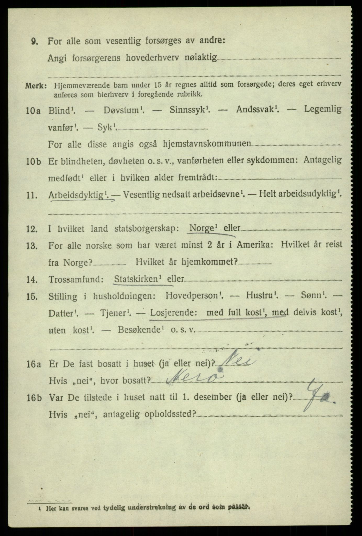 SAB, 1920 census for Sund, 1920, p. 3870