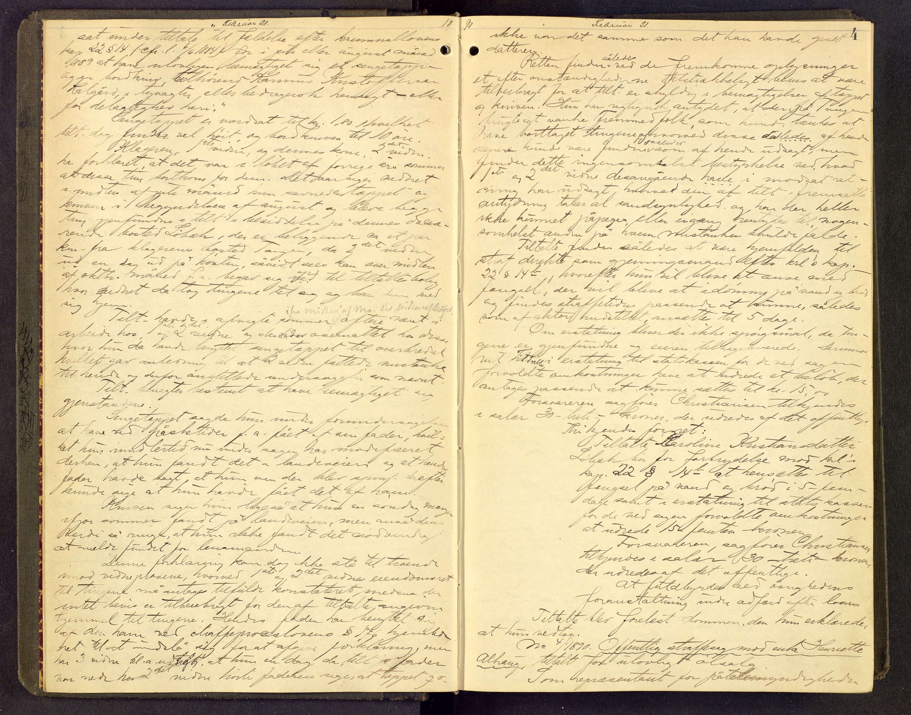 Sør-Østerdal sorenskriveri, AV/SAH-TING-018/G/Gc/L0027: Ekstrarettsprotokoll, 1890-1894, p. 3b-4a