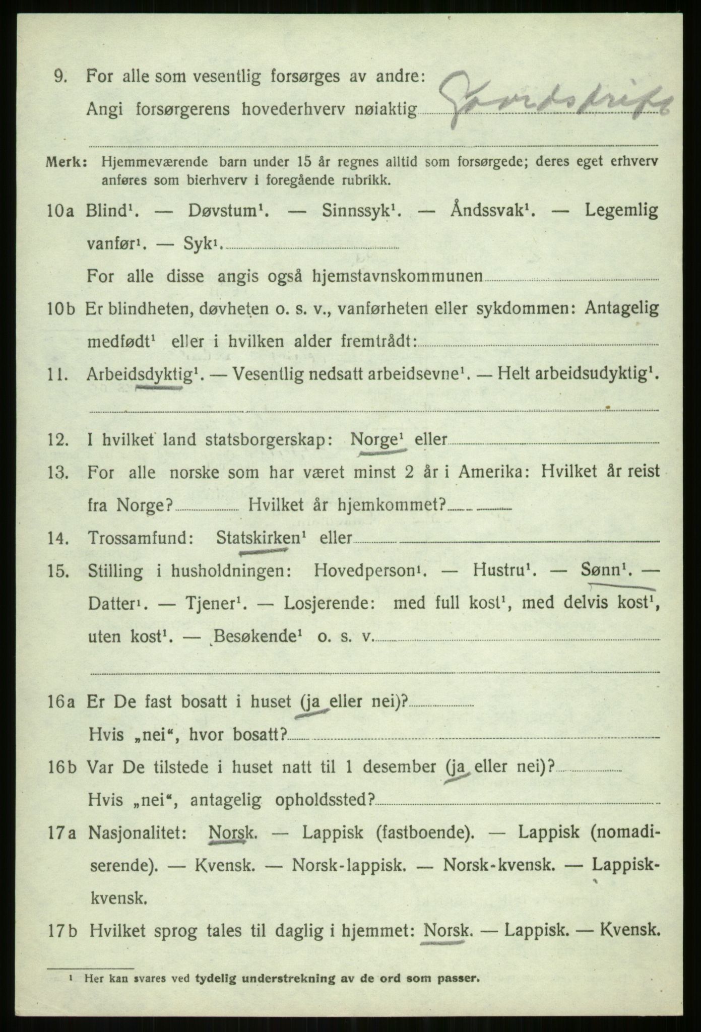 SATØ, 1920 census for Balsfjord, 1920, p. 7436