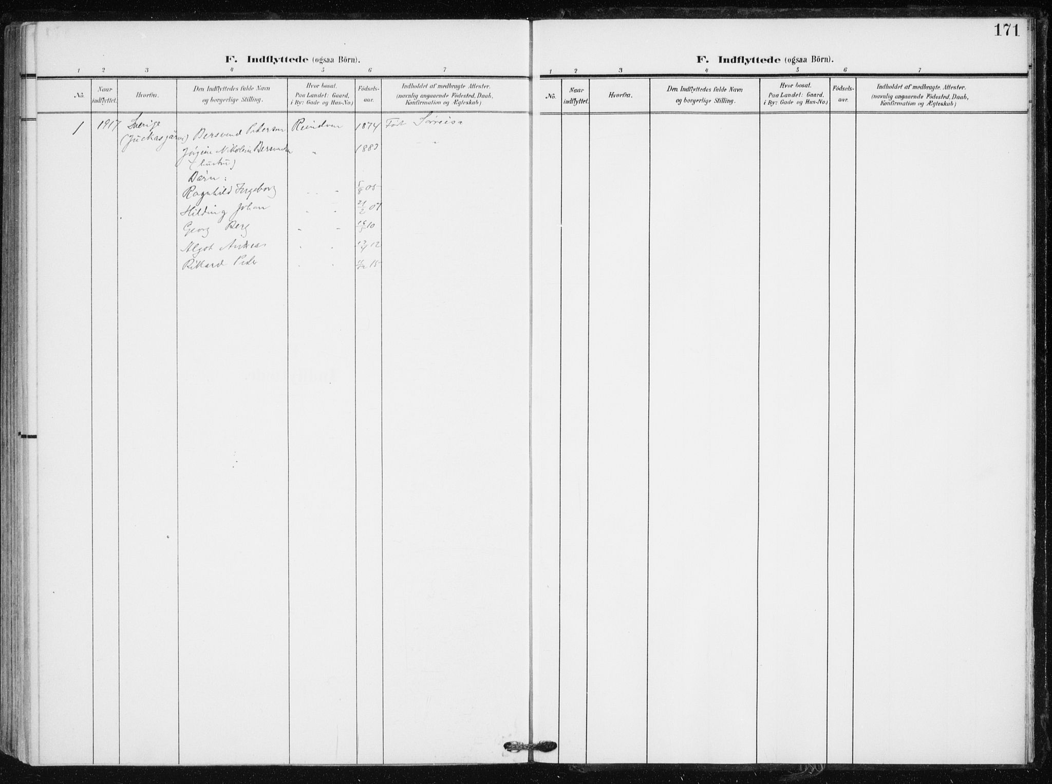 Tranøy sokneprestkontor, SATØ/S-1313/I/Ia/Iaa/L0012kirke: Parish register (official) no. 12, 1905-1918, p. 171