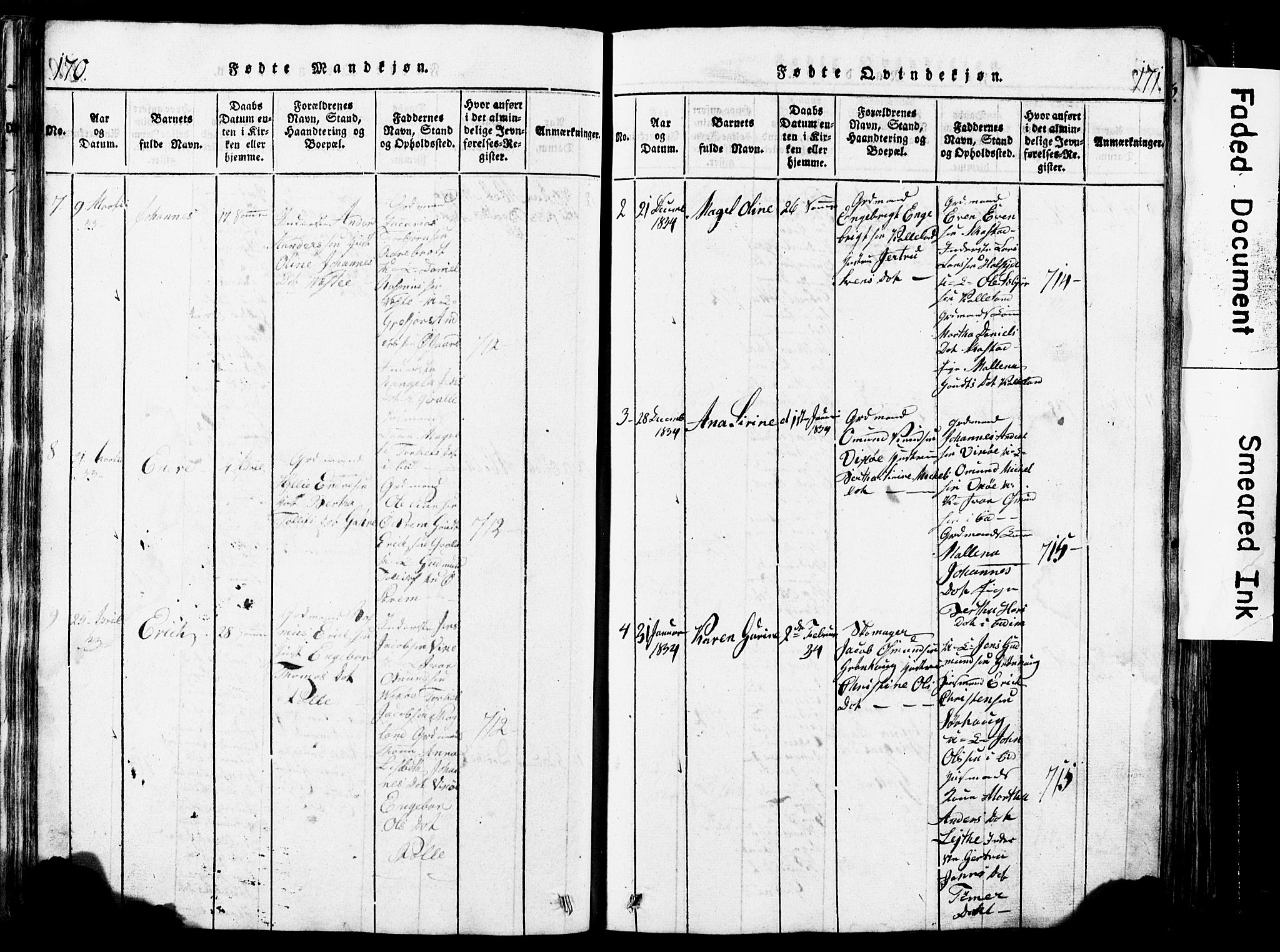 Torvastad sokneprestkontor, AV/SAST-A -101857/H/Ha/Hab/L0002: Parish register (copy) no. B 2, 1817-1834, p. 170-171