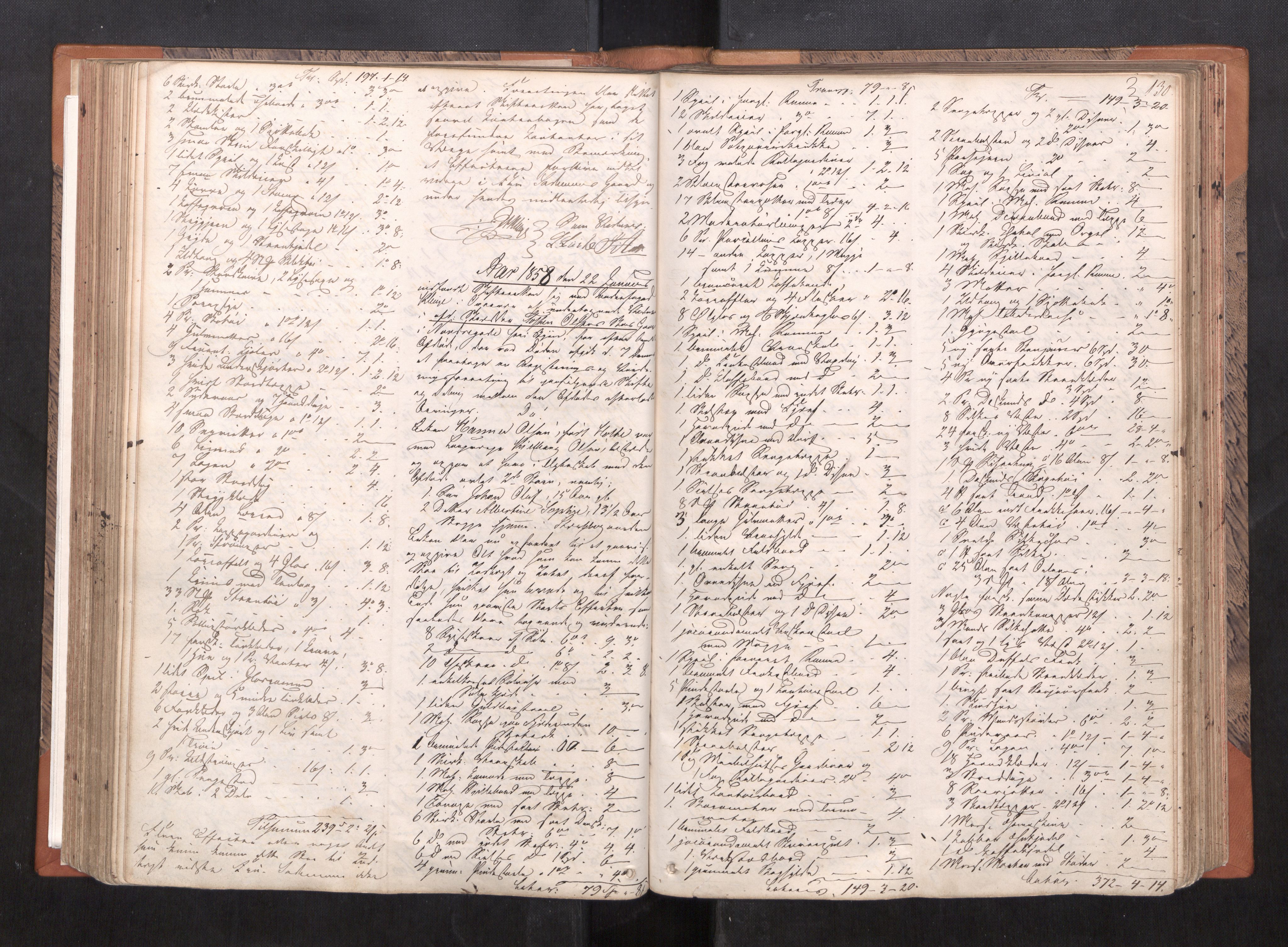 Trondheim byfogd, AV/SAT-A-0003/1/3/3C/L0002: Skifteregistreringsprotokoll (m/ register) U, 1852-1860, p. 130