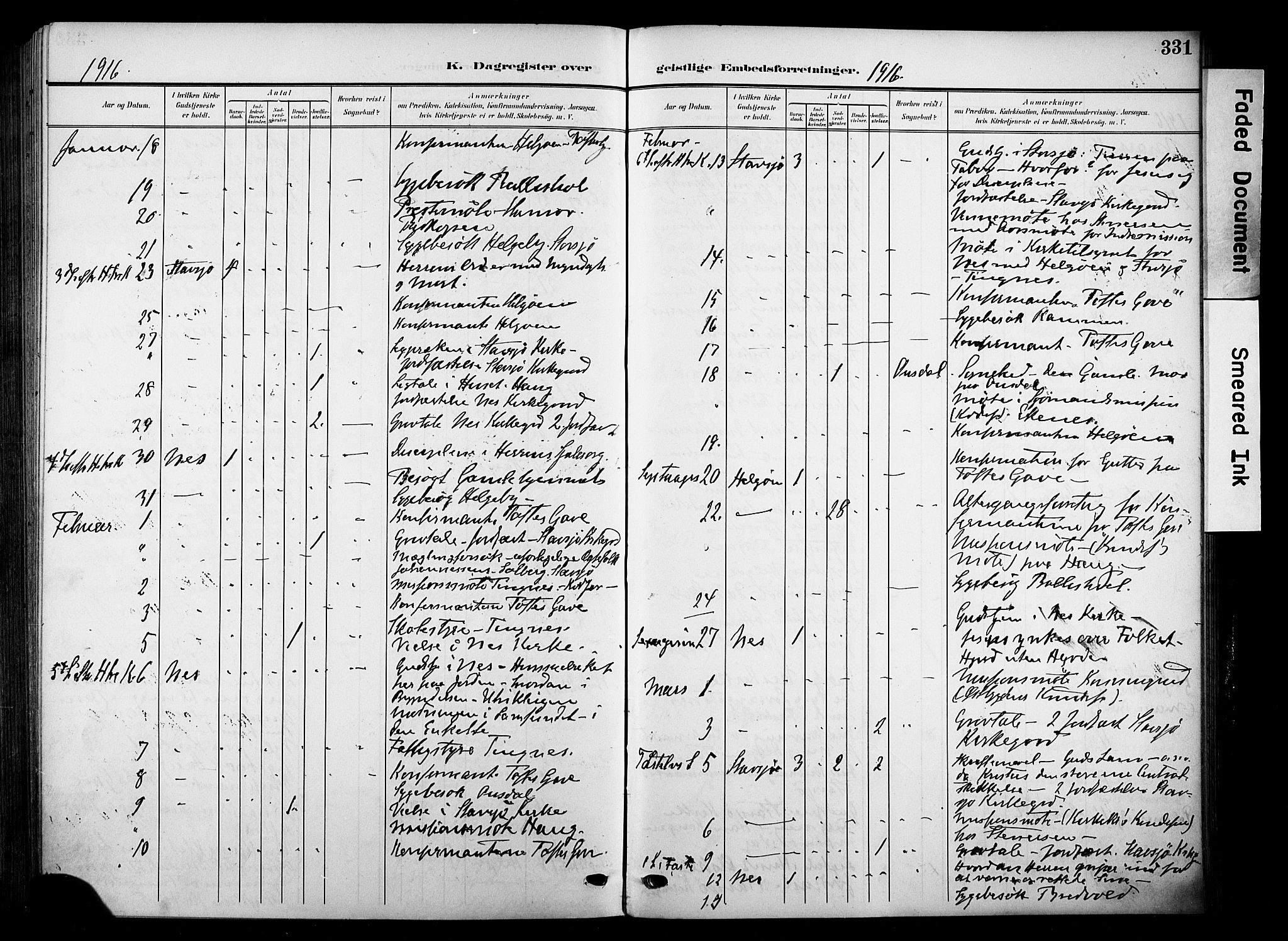 Nes prestekontor, Hedmark, AV/SAH-PREST-020/K/Ka/L0014: Parish register (official) no. 14, 1906-1929, p. 331