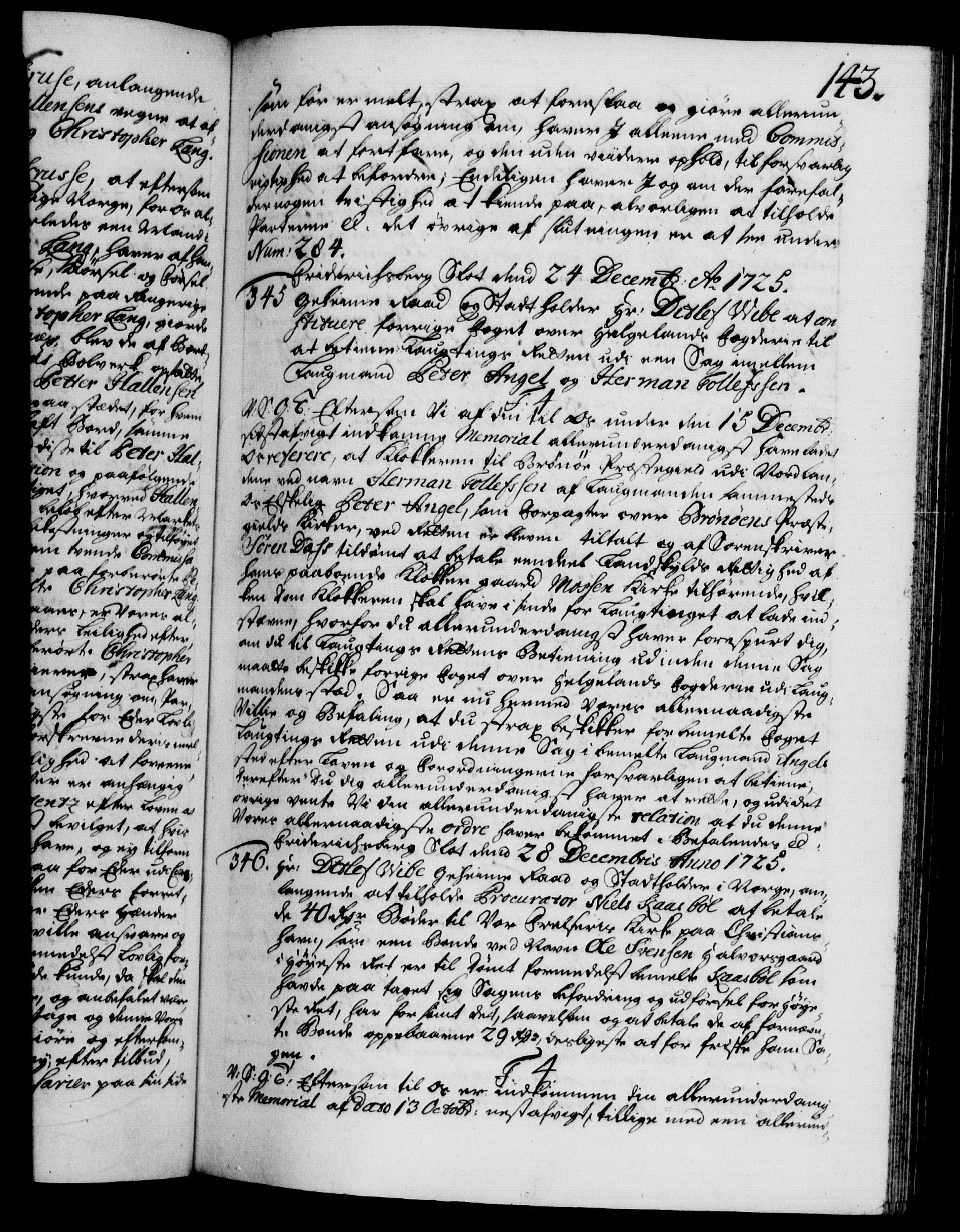 Danske Kanselli 1572-1799, AV/RA-EA-3023/F/Fc/Fca/Fcab/L0023: Norske tegnelser, 1725-1727, p. 143a